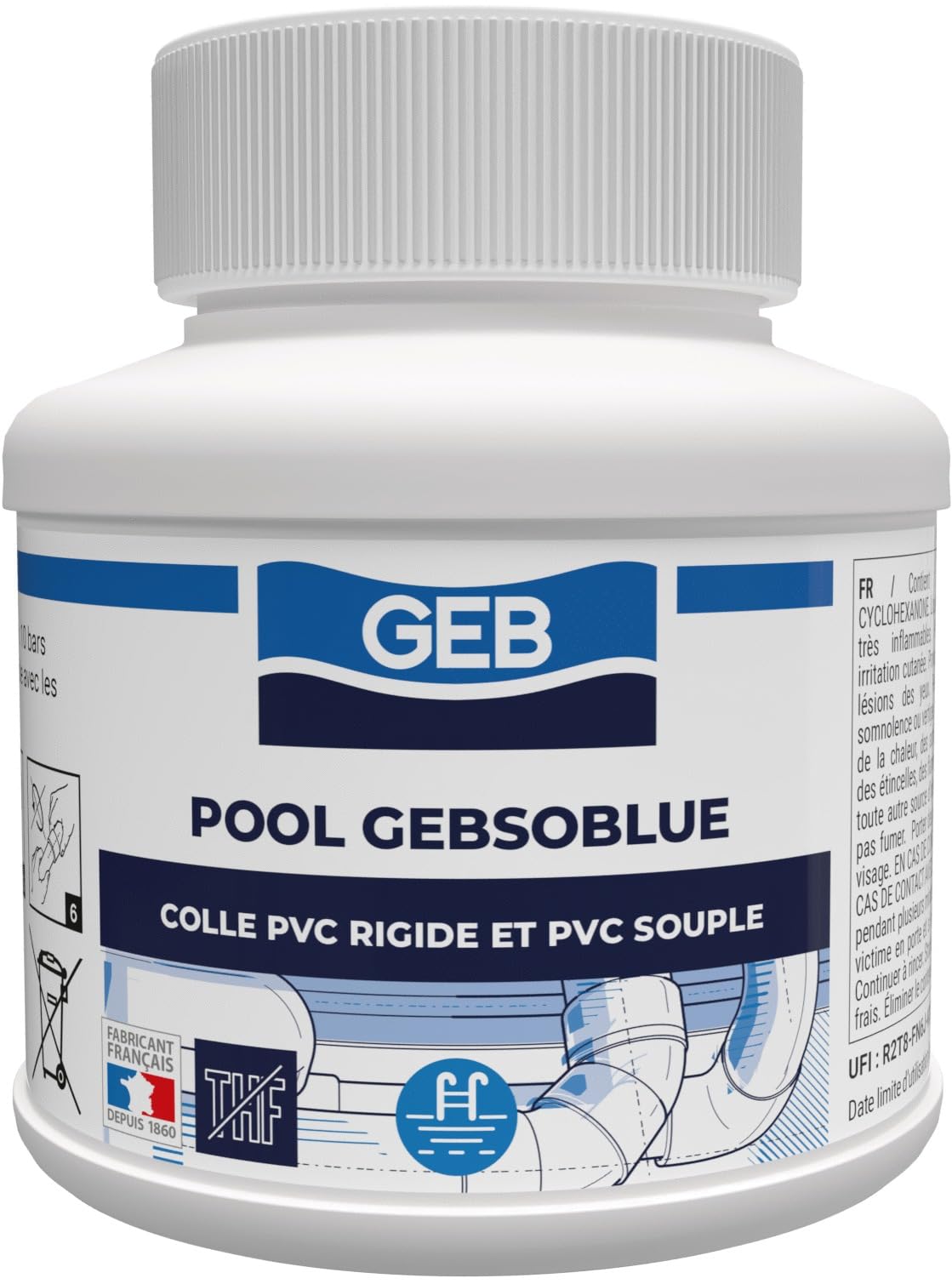 GEB Colle PVC spécial piscine - 250 ml - Gebsoblue