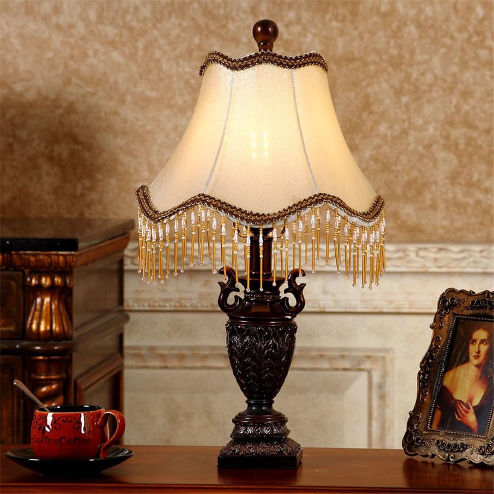 Europeo di Lusso Lampada da Tavolo a Led Americano Retrò Creatività Soggiorno Camera da Letto Studio Villa Hotel Decorazione Scrivania Luce (Stile 19)