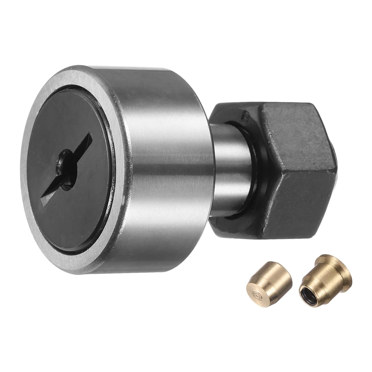 uxcell Cam Follower Track Runner Bearings C-CF24-1/KRV72 X Needle Roller Stud Track Bearing, 72mm Roller Diameter, M20 Stud Type for Machine Tool Guide Rail, (Slotted Head)