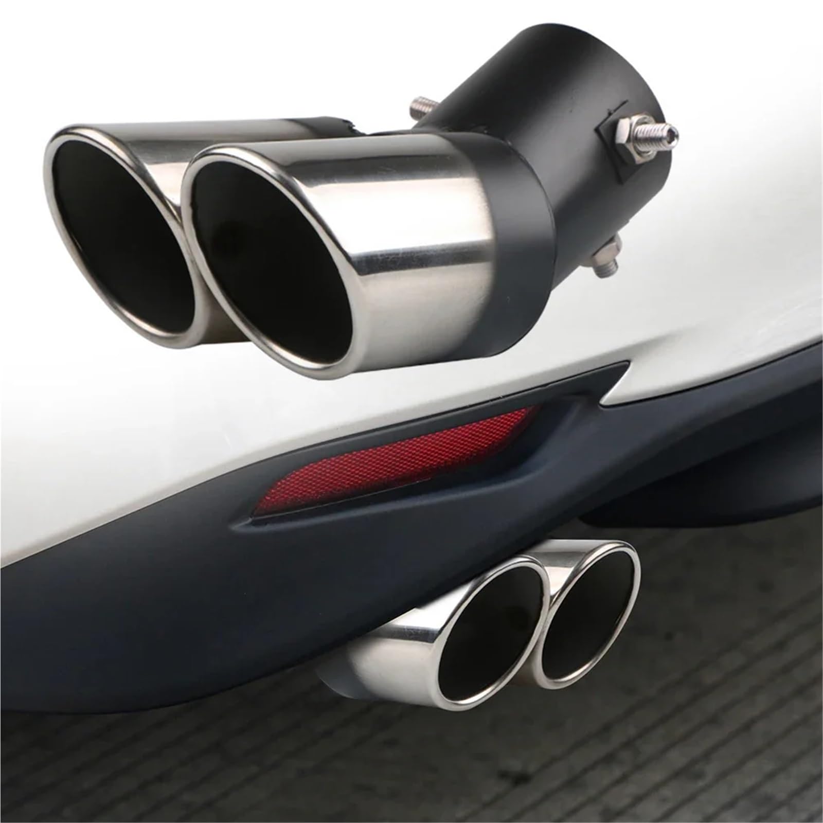 Car Silencer Rura wydechowa z podwójnym wylotem do samochodu skośna walcowana krawędź ze stali nierdzewnej końcówka rury wydechowej uniwersalny tłumik(Type 2)