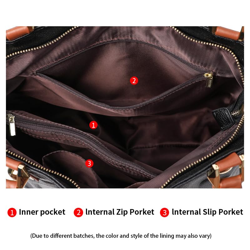 Women's Layer Cowhide Handbag with Soft Leather Broadband Large Capacity Business Bucket Shoulder with Letter3