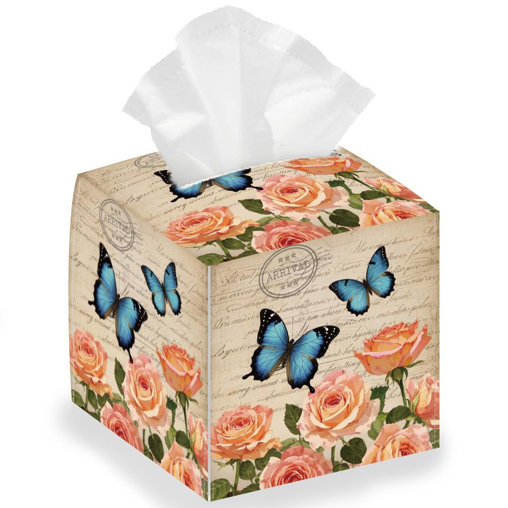 DELORIGIN Retro Butterfly Tissue Storage Box