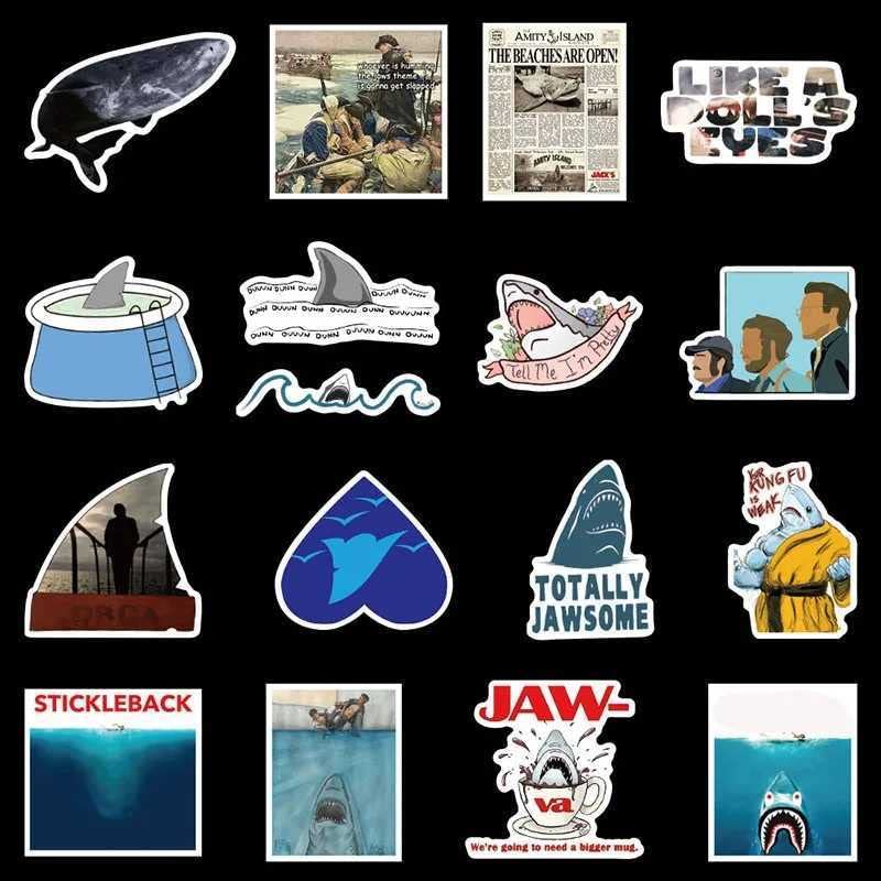 JAWS　シールステッカー　誕生日プレゼント　USJ　インテリア　ハリウッド　鮫 Amazon.co.jp: ジョーズ JAWS サメ 誕生日プレゼント ステッカーシール