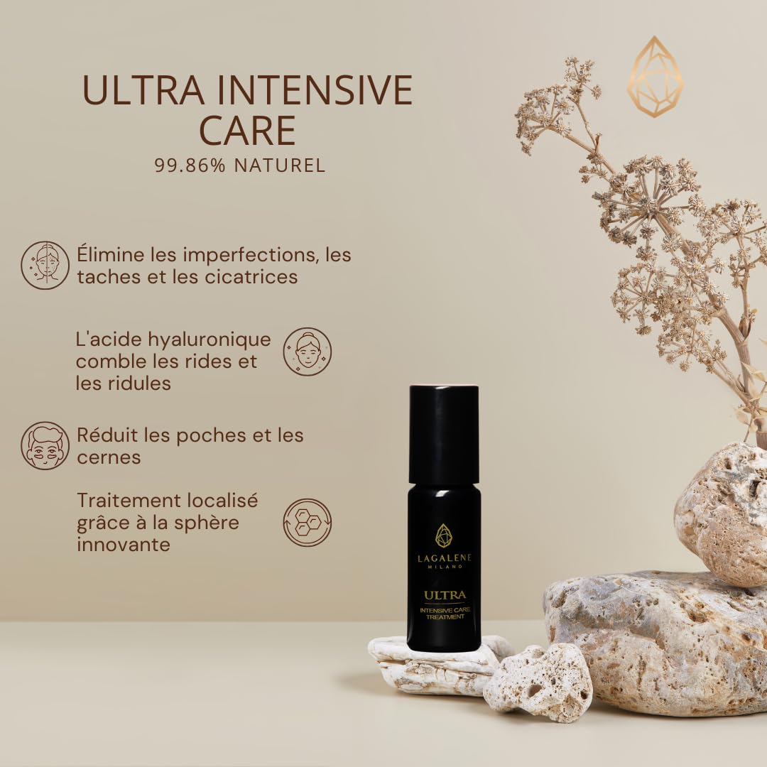 LAGALENE MILANO HOLISTIC BEAUTY ULTRA INTENSIVE CARE Roller Contorno de Ojos y Boca, Antiedad, Antibolsas y Ojeras, Antimanchas y Antiimperfecciones, 10ml