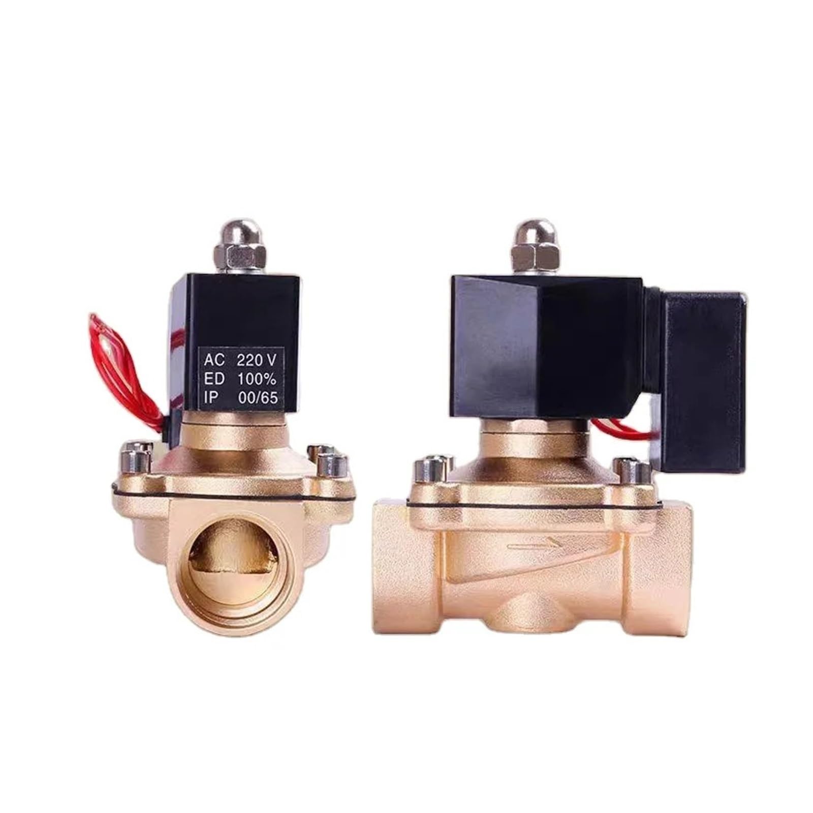 NVSFZGIYG 2" Brass Non-Hot Normally Closed Solenoid Valve 220V 12V 24V for Long-time Working(2" Npt Thread,DC24)