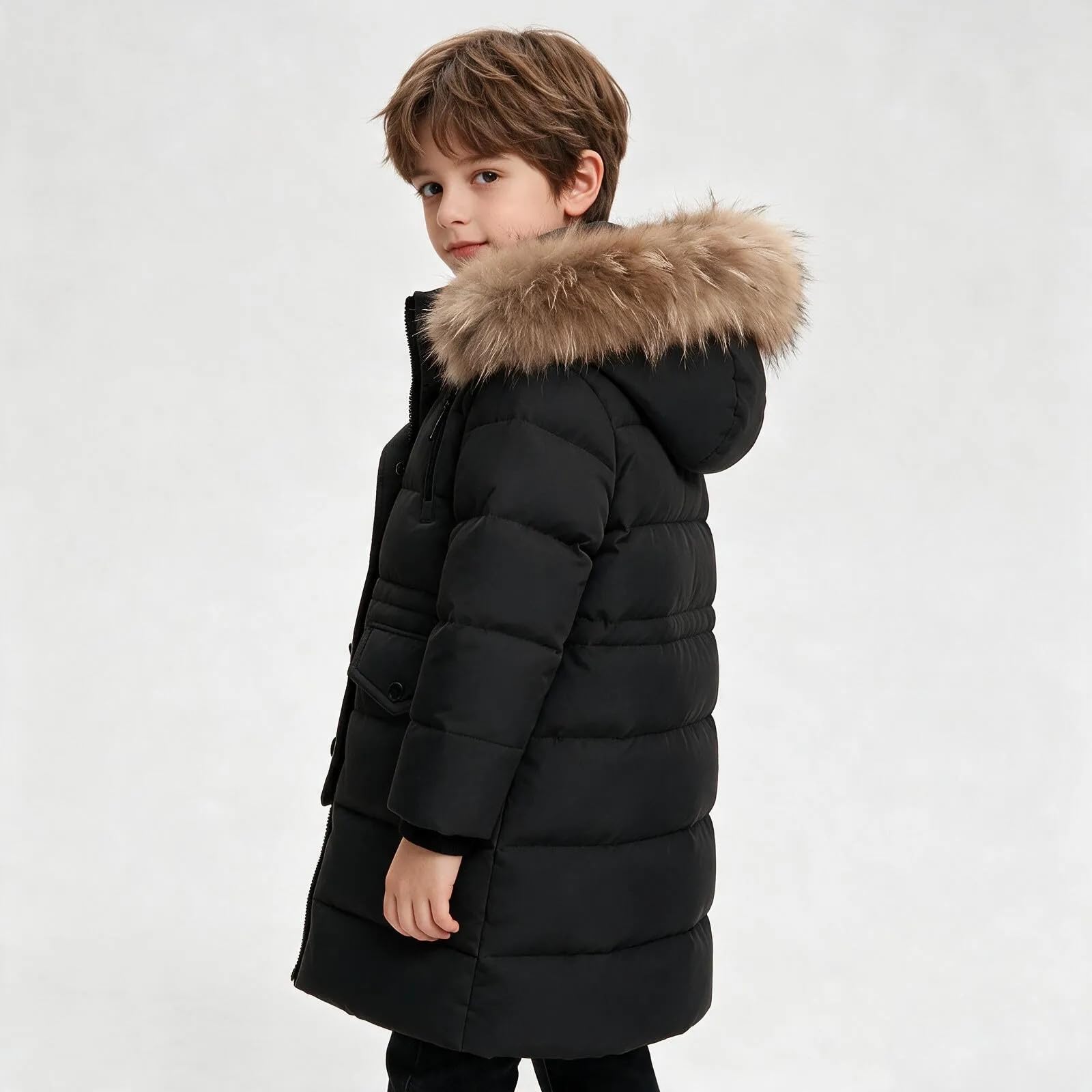 LUCKME Pesante Piumino Cappotto Bambino e Ragazzo Inverno Foderata in Pile