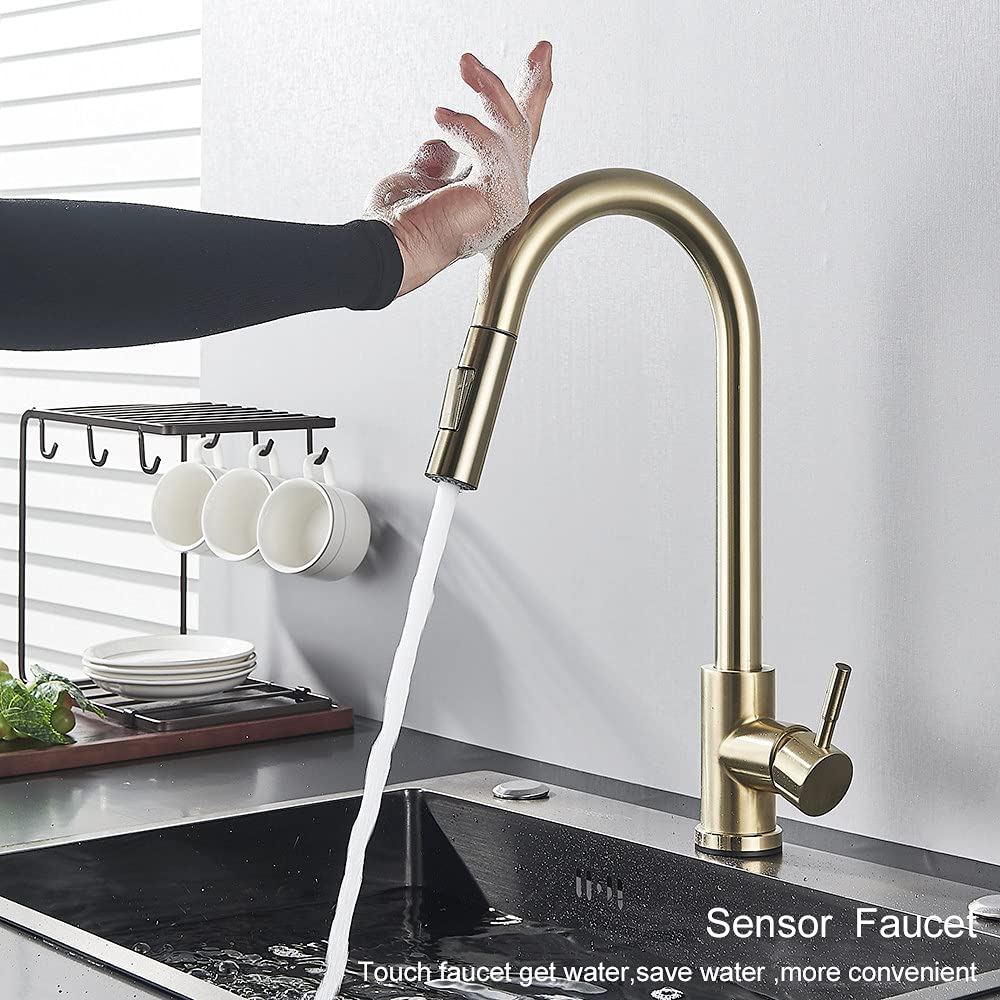 Touch Control d Kitchen Faucet - Setive Sensor Mixer Tap per cucina - Spazzola moderna d h - Design facile estraibile per la massima comodità