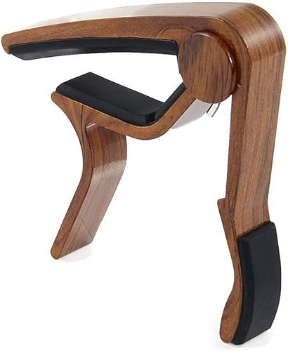 MaxLLTo Cejilla de Guitarra Cambio Rápido para Guitarra Acústica y Eléctrica 6 Cuerdas, Ukelele Capo Tenor, Concierto, Soprano, Barítono Color Madera