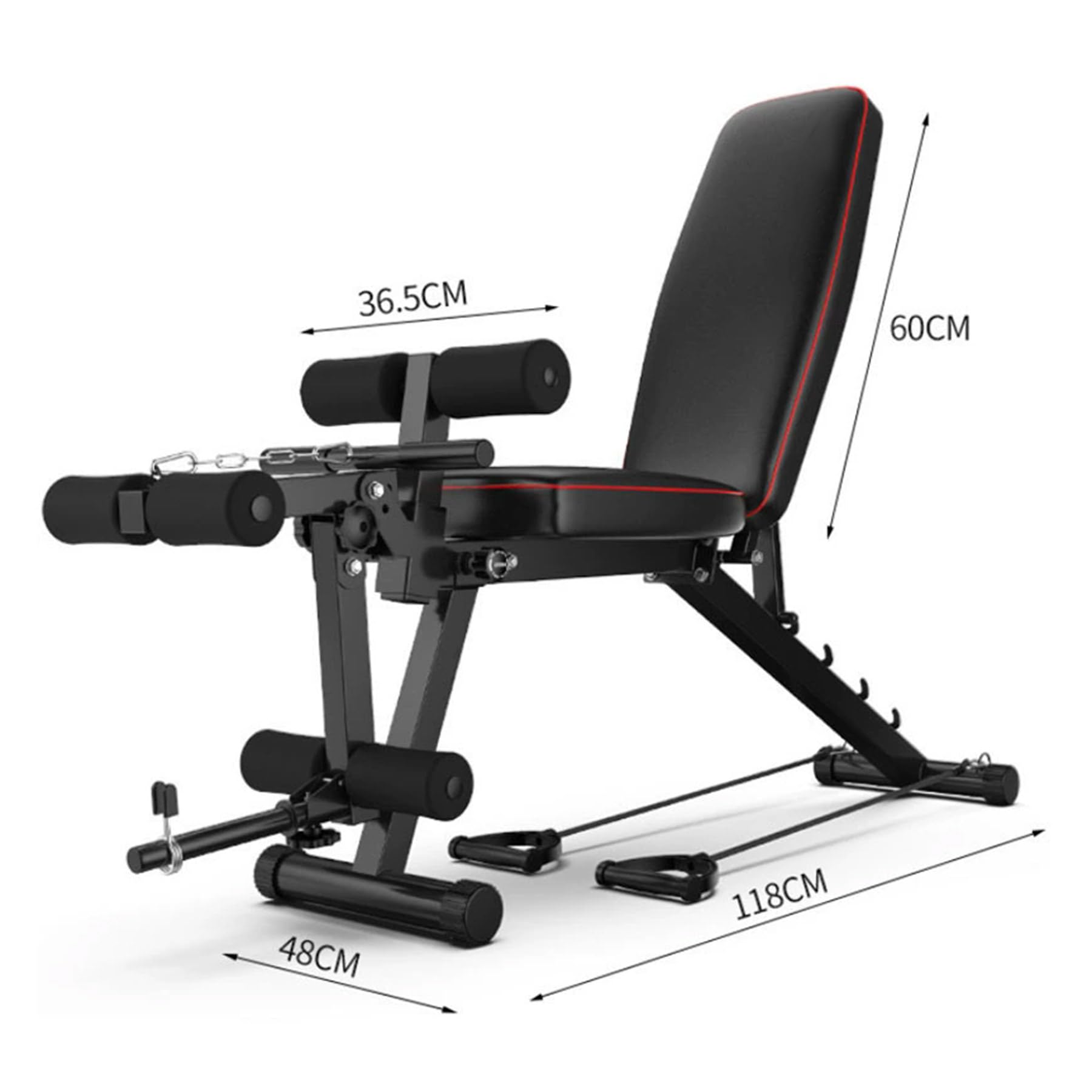 Banco Reclinable Gimnasio, Banco Musculación Multifuncional - Extensión Y Flexión De Piernas, Capacidad De Peso De 440 LB, Máquina para Perder Peso De Cuerpo Completo