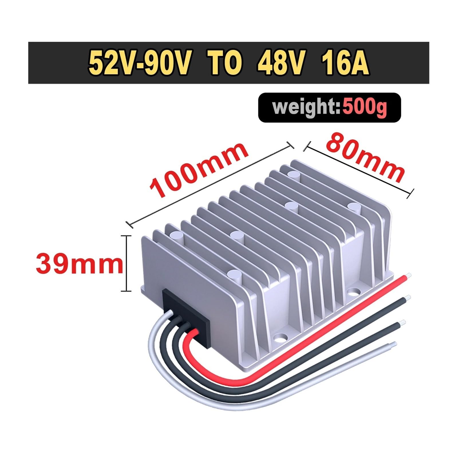 Convertidor CC 52V-90V a 48V regulador de voltaje reductor 60V72V85V a 48V módulo transformador inversor solar 1A~20A (16A aluminio XL)