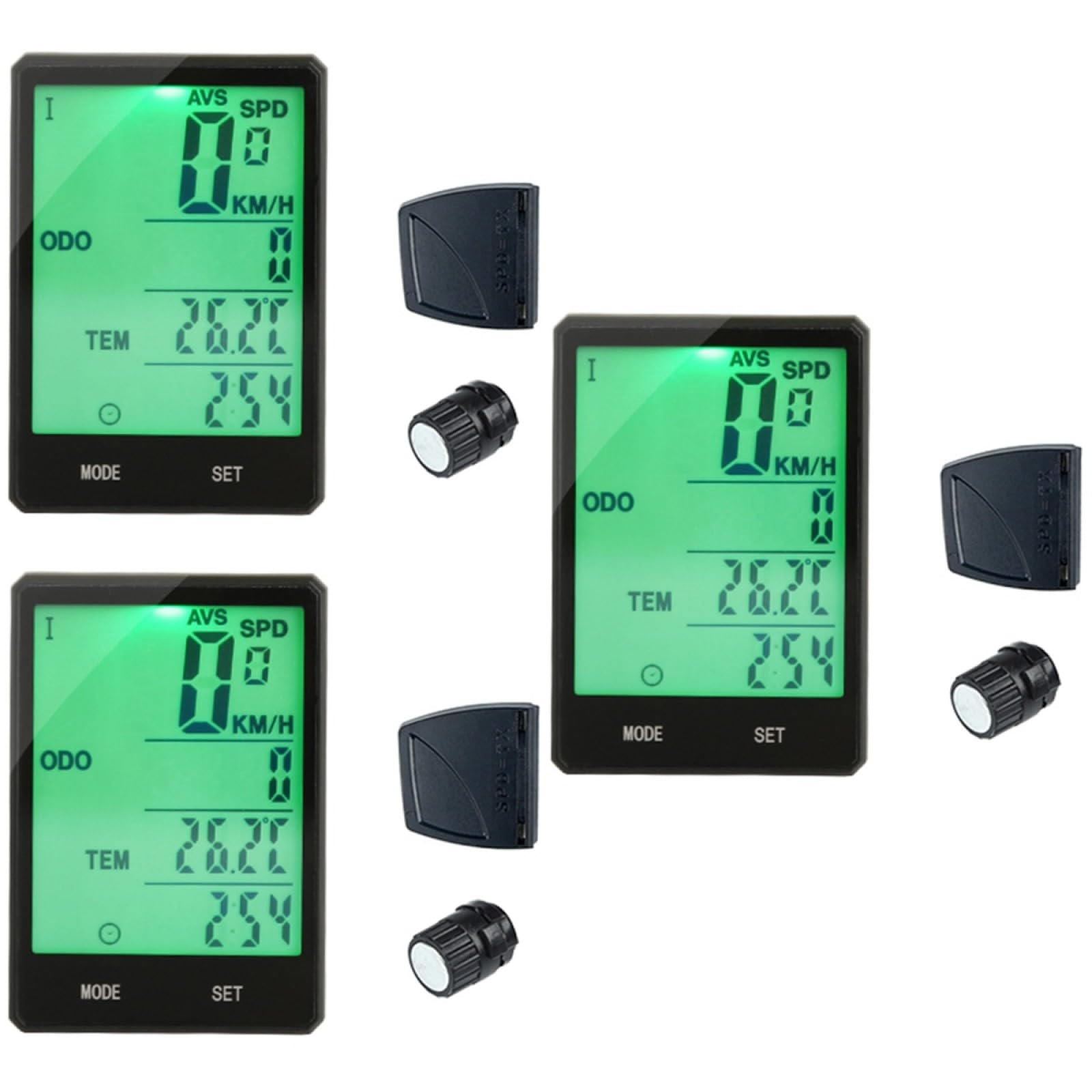 INOOMP 2Pcs Excersize Tachimetro Bici Tachimetro Cablato Bici Tachimetro Cablato Computer Contagiri Nero