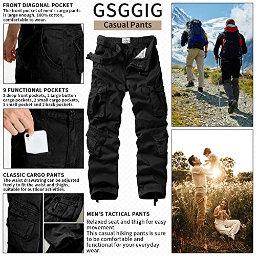 Men's Cargo Pants, Casual Outdoor Camo Pants, Relaxed Fit Work Pants with Multi Pockets - Image 4