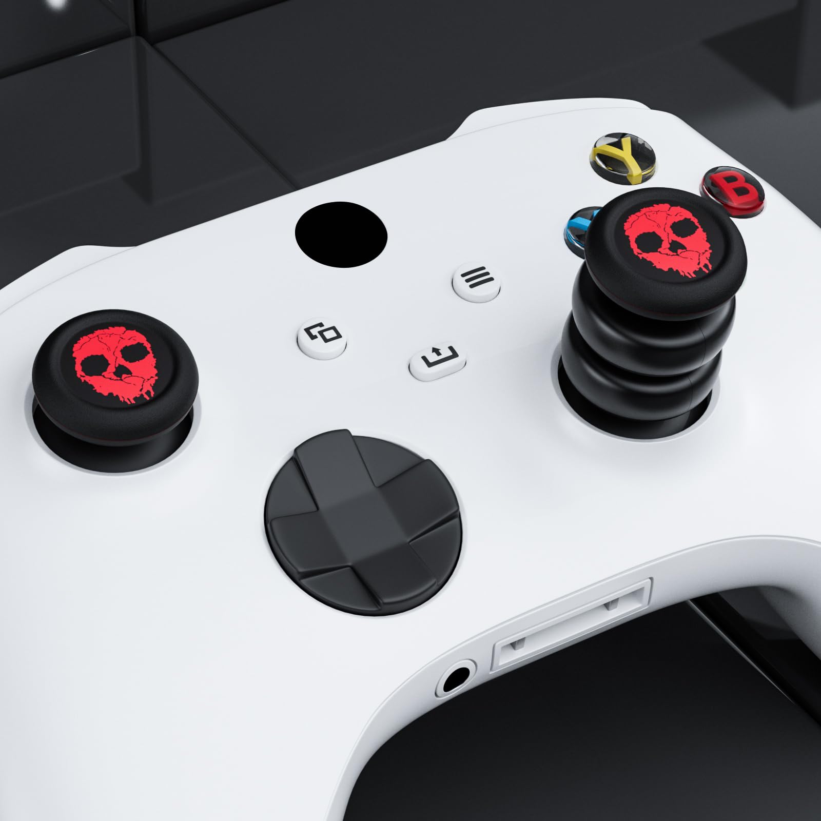 Extensor de pulgar que no se cae y funda de agarre de silicona, 2 juegos para Xbox Series X/S y Xbox One S/X (rojo fantasma)