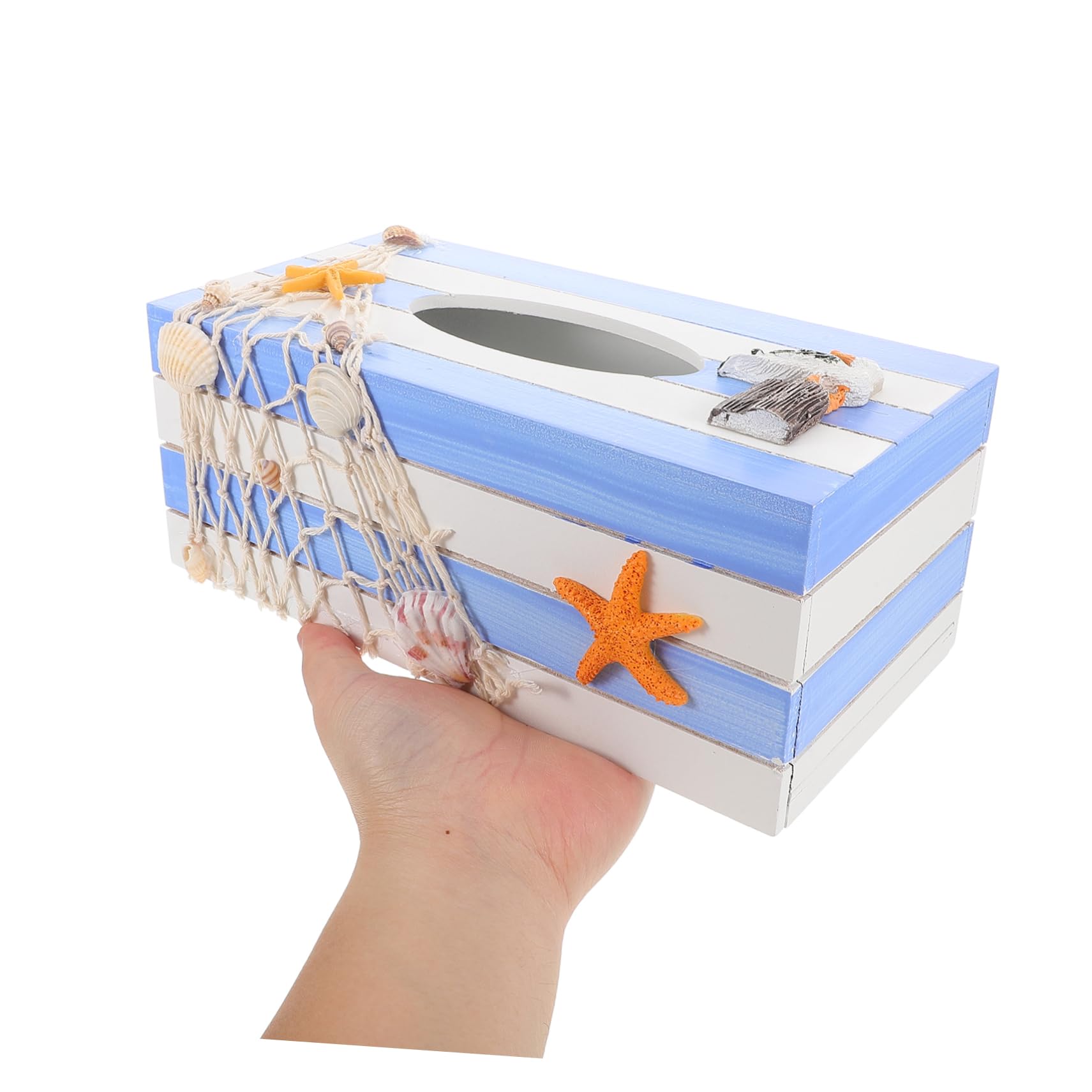 Healifty Sommerfest Holz Kosmetiktücherbox mit Geschmackvollem Design Leicht und Stabil als Taschentuchbox Hülle für Büro und Zuhause