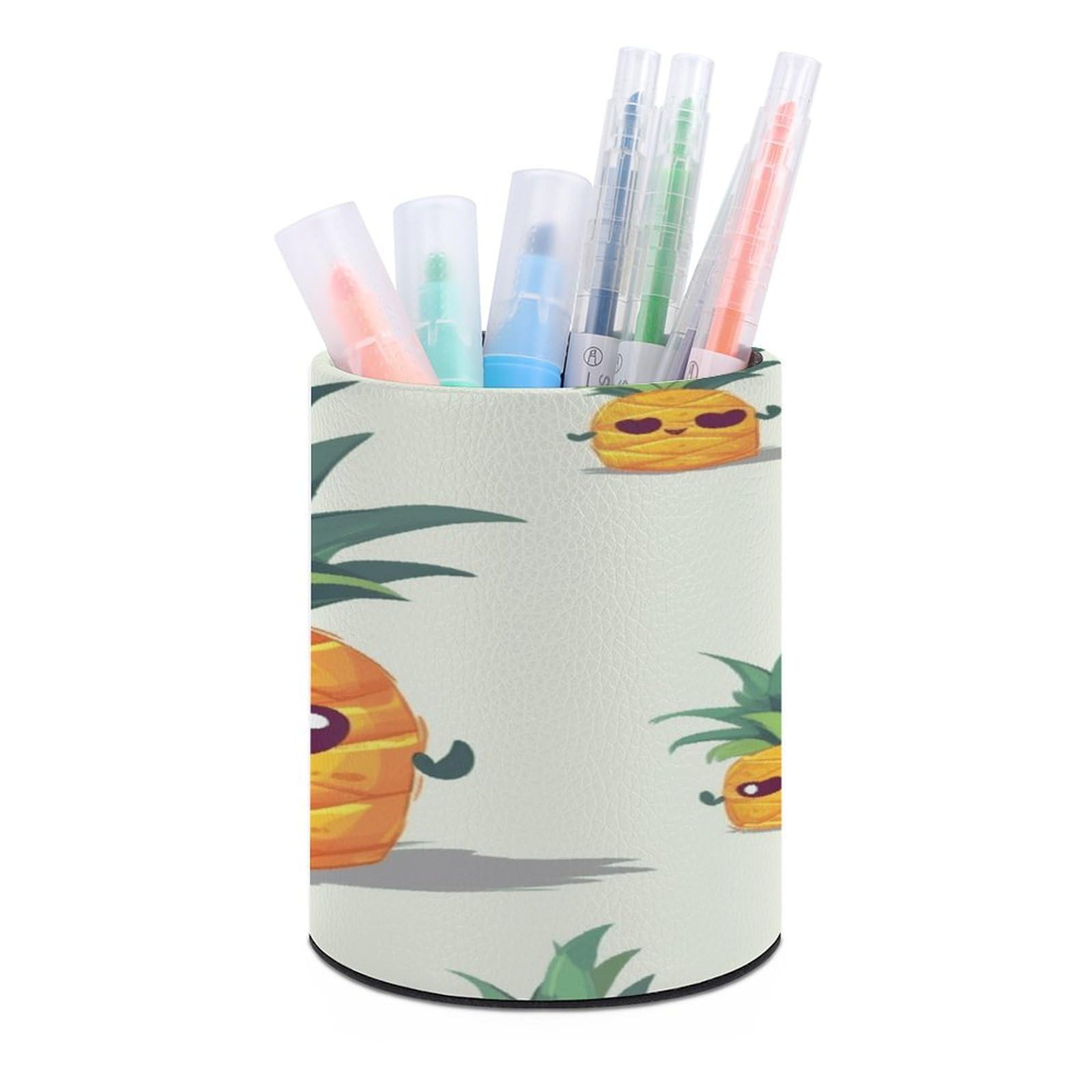 VstaDank Cute Pineapple Pen Holder for Desk Makeup Brush Holders Stylish Pen Cup Cute Pencil Cup Round Pencil Holder Decor Brush Scissor Holders for Multifunctional Office Supplies