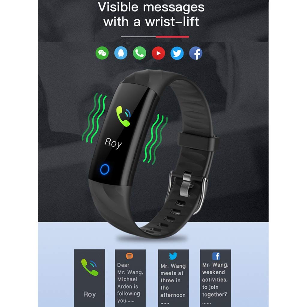 Monitores de actividad Bluetooth Smart Watch Fitness Tracker IP67 impermeable con ritmo cardíaco Monitor de suspensión, contador de pasos, rastreador de actividades, podómetro for mujeres hombres ( Co