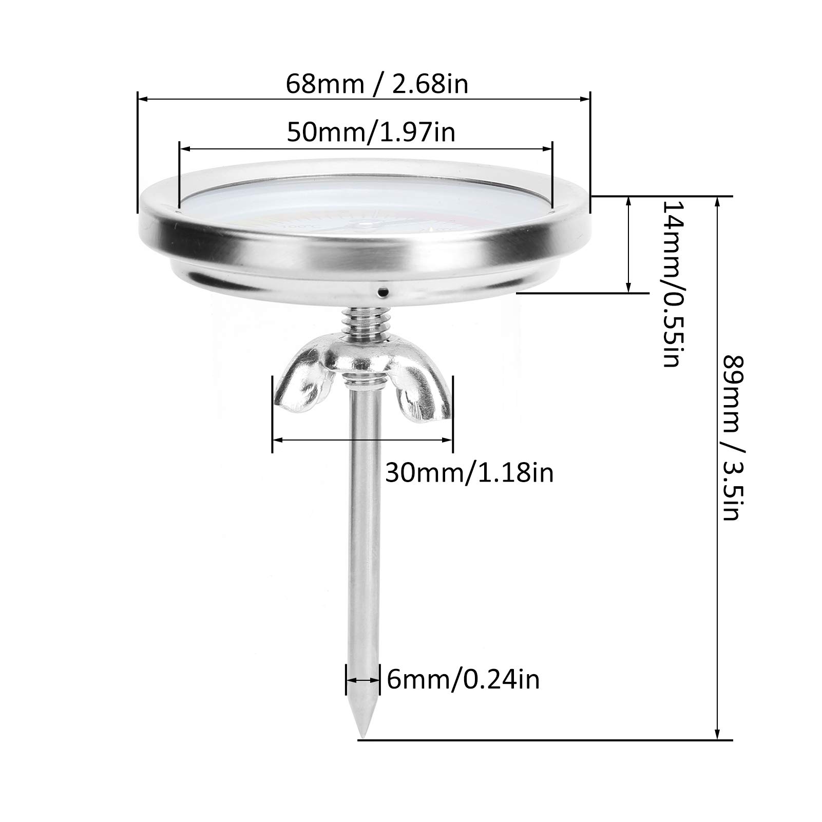 Oven Thermometer, 0-280? Stainless Steel Oven Baking Chef Thermometer Instant Read Direct Grill Surface Kitchen Cooking Thermometer for Beef, Poultry, Pork