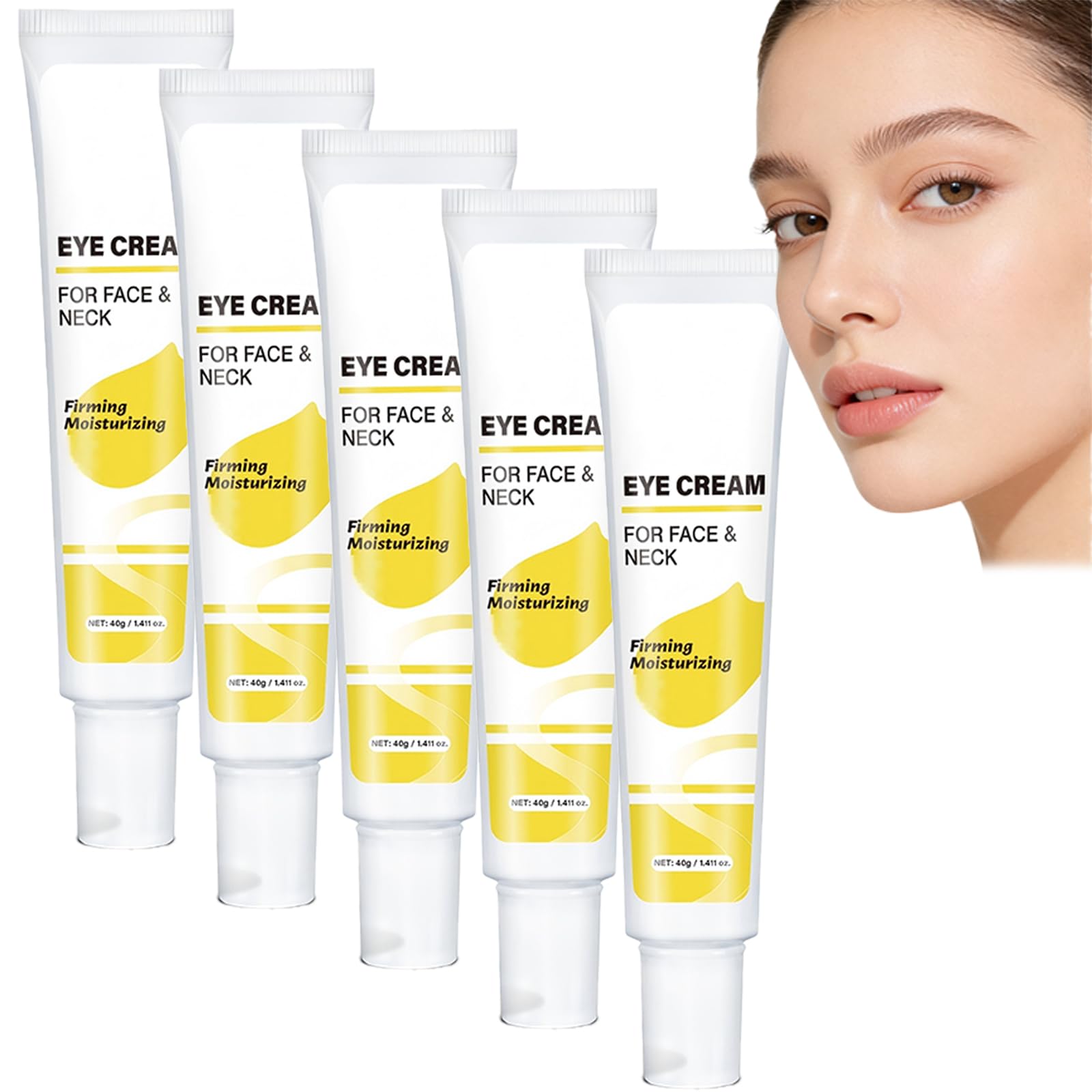 Crema para los ojos con retinol, para la cara y el cuello, reduce las ojeras, cuidado rápido de la piel, mujeres y hombres, adecuado para todos los tipos de piel, uso diurno por la noche. (5pcs)