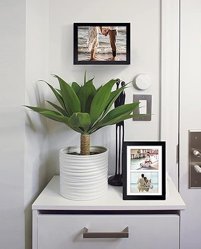 Miniatura 4 de Golden State Art Juego de 10 portarretratos de madera negra de 85 x 11 pulgadas tapete blanco para fotos de 2 a 5 x 7 pulgadas vidrio real soporte