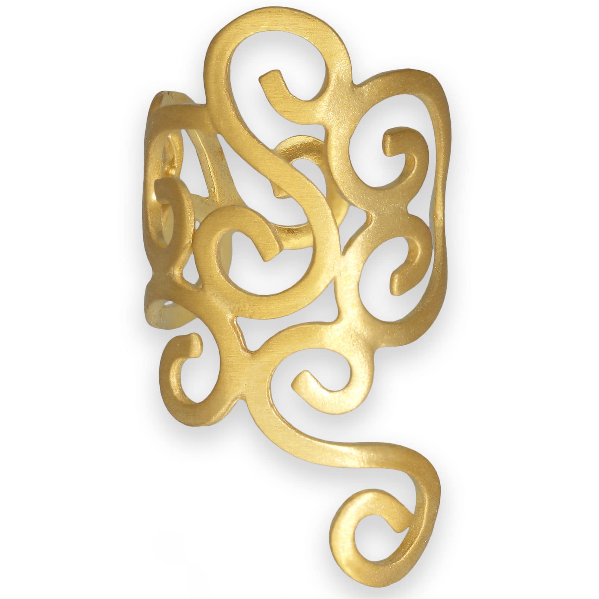 Ear Cuff Ohrring ohne Piercing aus 925 Sterlingsilber 24K Vergoldet - Griechische Spirale Linkes Ohr - Antikes Design - Nickelfrei Hypoallergen - Handmade by Emmanuela