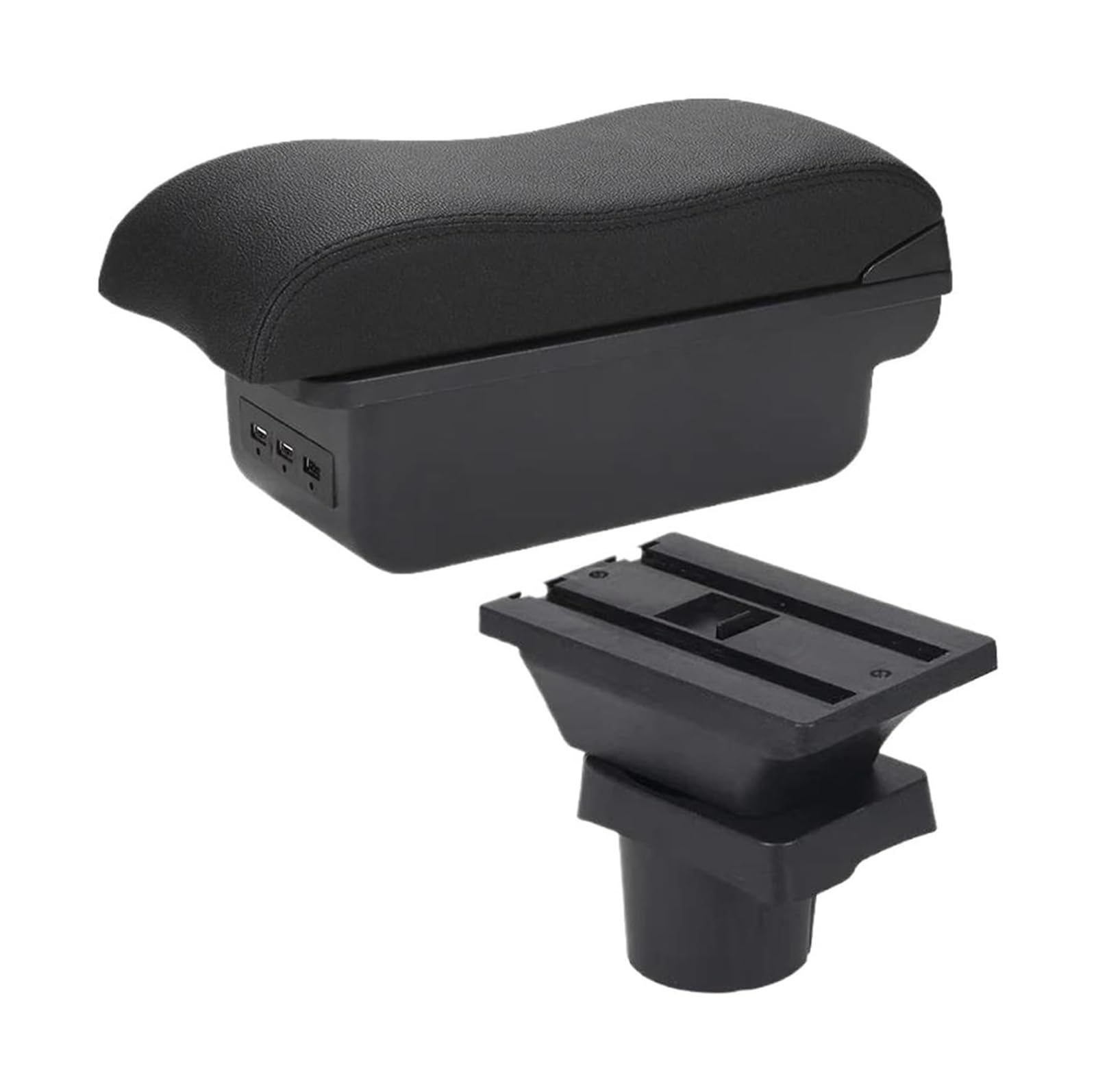HCKCLMBMZW For VW For UP Car Armrest Storage Box Accessories Auto Retrofit Parts Car Armrest Center Console(B2 Black Line 3usb)