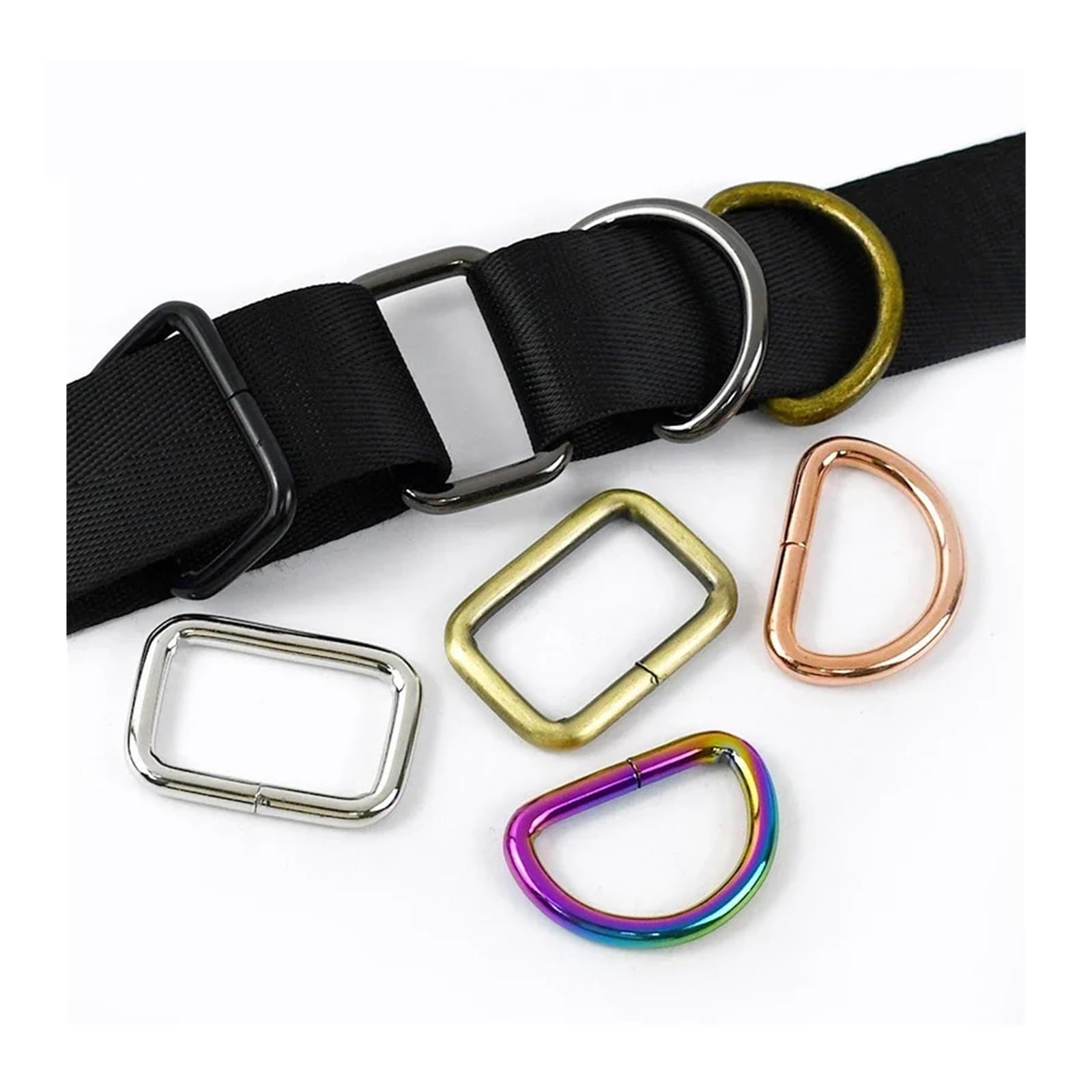 10 Pezzi di Fibbie for Borse in Metallo da 16-50 mm, Fibbie ad Anello a D for Cinghie, Ganci for Cintura, connettori, Accessori Fai da Te(F4-5-RoseGold,25mm)