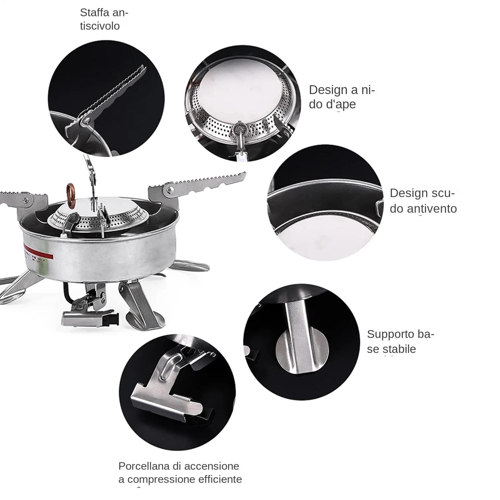 Fornelli da Campeggio Portatili Portatile Antivento Pieghevole Resistente | Fornello per Uso Esterno e Campeggio per Escursionismo Viaggio Trekking Cucina per Camper Cucina Interna Patio