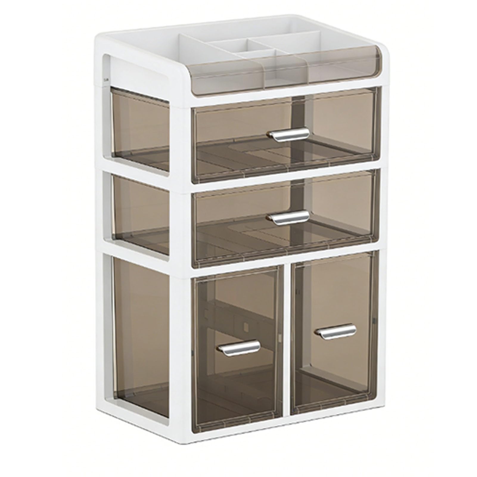 Organizer da Scrivania Multifunzionale con Cassetti Trasparenti Elegante Scatola Portaoggetti per Ufficio e Studio 11,8 X 7,9 X 19,1 Pollici (#1)