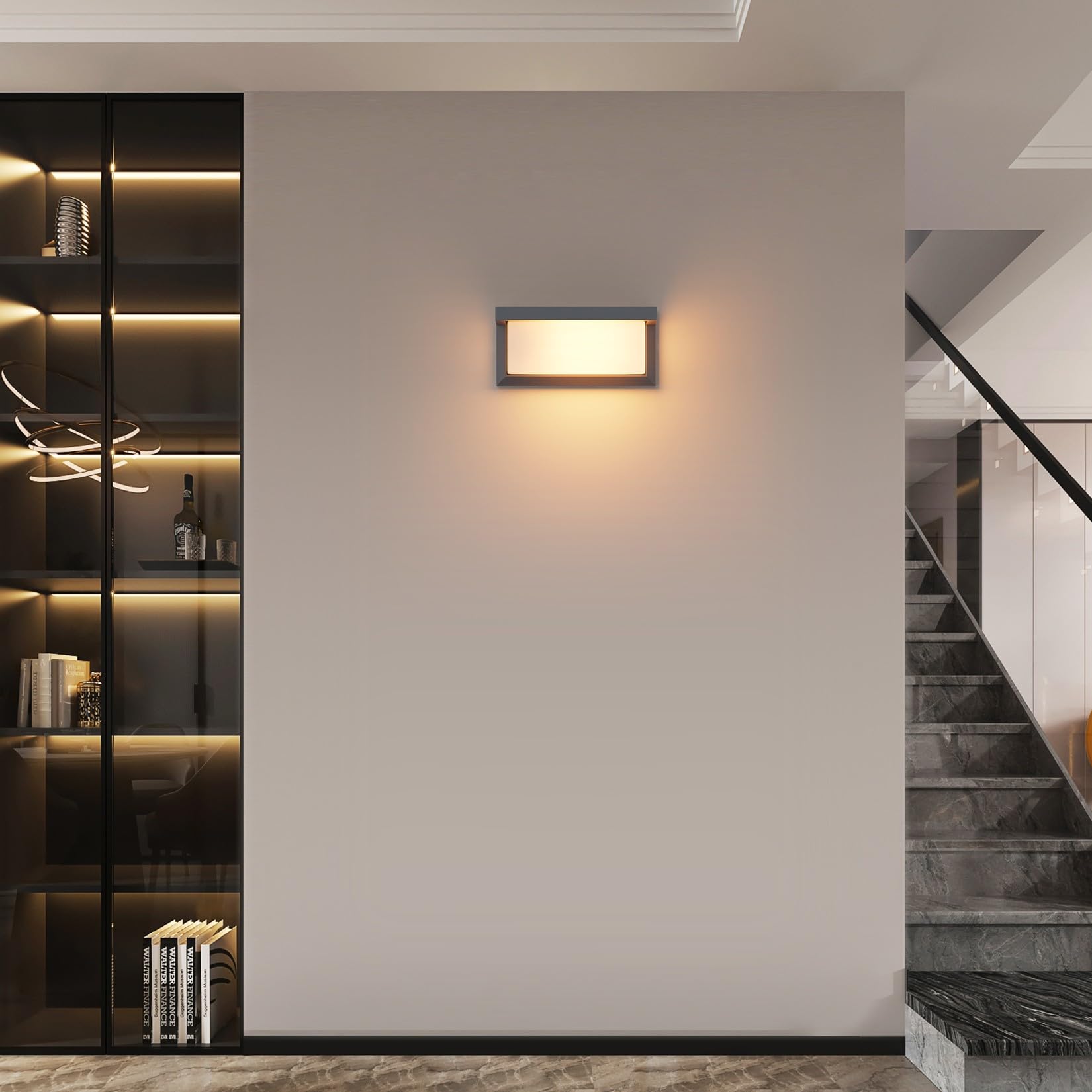 Klighten 2 lampade da parete per esterni, attacco E27, IP65, potenza massima 60 W, lampade da parete adatte per interni ed esterni, terrazza, antracite (senza lampadina)
