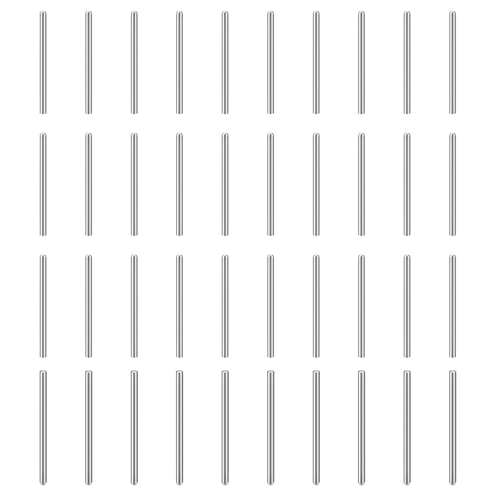 sourcing map 150Pcs 0.8mm x 12mm Dowel Pins, 304 Stainless Steel Cylindrical Round Head Shelves Support Pegs Locating Pin for Bookshelf Cabinet Furniture Component, GB831, Silver