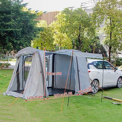 Tenda gonfiabile per camper, tenda pieghevole per portellone posteriore, installazione rapida in 3 minuti, autoportante, 380 x 180 cm, con borsa per il trasporto, tessuto Oxford 210D impermeabile e