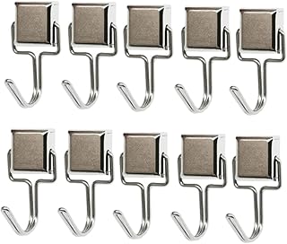 Magnetic Hooks Heavy Duty, Strong Neodymium Magnet Hooks for Fridge, Refrigerator Magnet with Hook for Hanging, Locker, Kitchen, Cruise, Grill, Industrial Magnetic Hooks (10Pack)