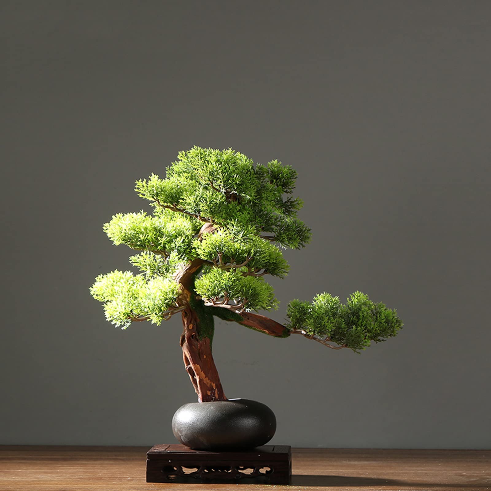 Bonsaï Artificiel De 27,9 Cm - Décoration De Bureau - Cèdre Japonais - Décoration Pour La Maison Et Le Bureau