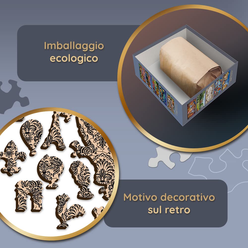 Trefl - Puzzle in legno, Gatto colorato - 1000 elementi, artigianato ligneo, forme irregolari, 100 figure di animali, moderno puzzle premium, fai da te, per adulti e bambini dai 12 anni