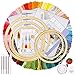 Produktbild HEPAZ Stickerei Set,Stickerei Starter Kit,Kreuzstich Tool Kit Einschließlich 100 Farbfäden, 3 Stück Sticktuch,5 Bambus Stickrahmen,12 von 18-Zoll 14 Count Classic Reserve Aida und Nadeln