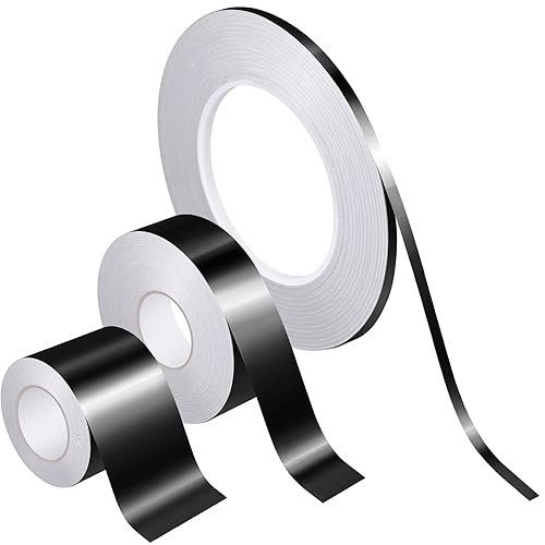 Zonon 3 rollos de cinta, cinta adhesiva de película de poliéster metalizado, cinta washi para detalles de Navidad, paredes de acento de decoración