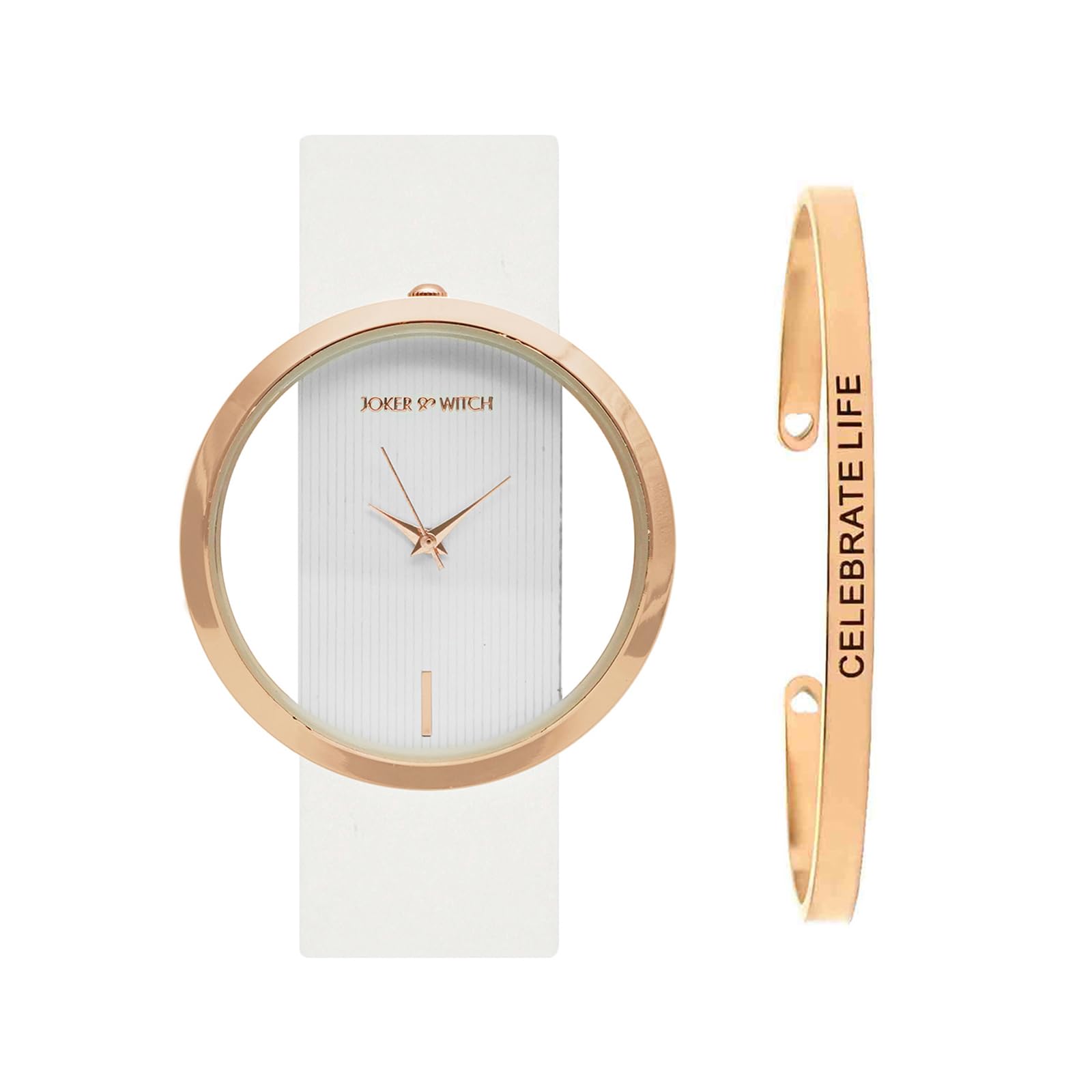 Joker & Witch Faux Leather Women Nia Analog Watch Bracelet Stack, Band Color-White, Dial Color-White (B0C7LBMGBL) Amazon Price History, Amazon Price Tracker