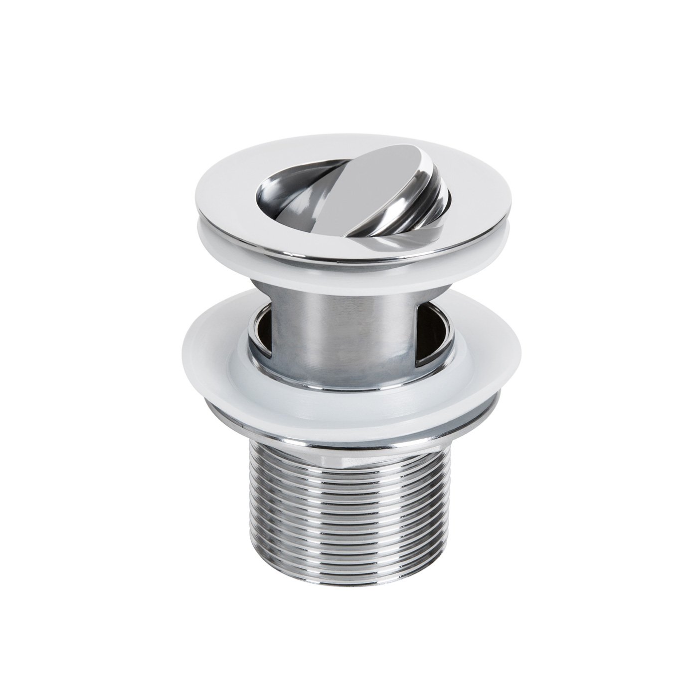 Round Chrome Flip Top Slotted Bathroom Sink Waste Luxury Bathroom Click Clack Plug TW08