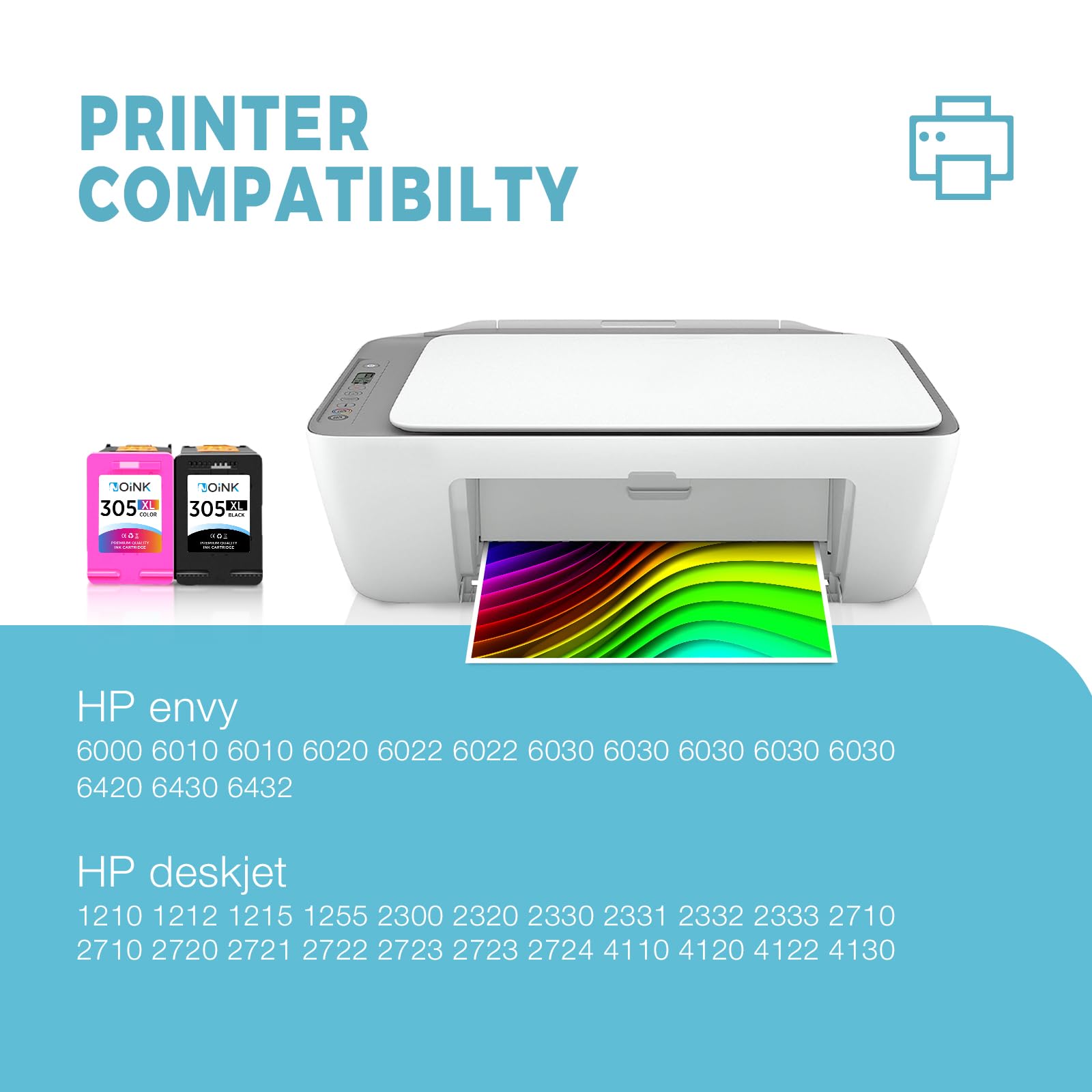Cartridgeify 305 XL Ink Cartridge Compatible with HP 305 305XL Cartridge Multipack (3x Black, 2x Tri-Colour), for Envy 6010 6010e 6020 6020e 6022 6022e 6030 6030e 6032, Envy Pro 6420 6422 6442