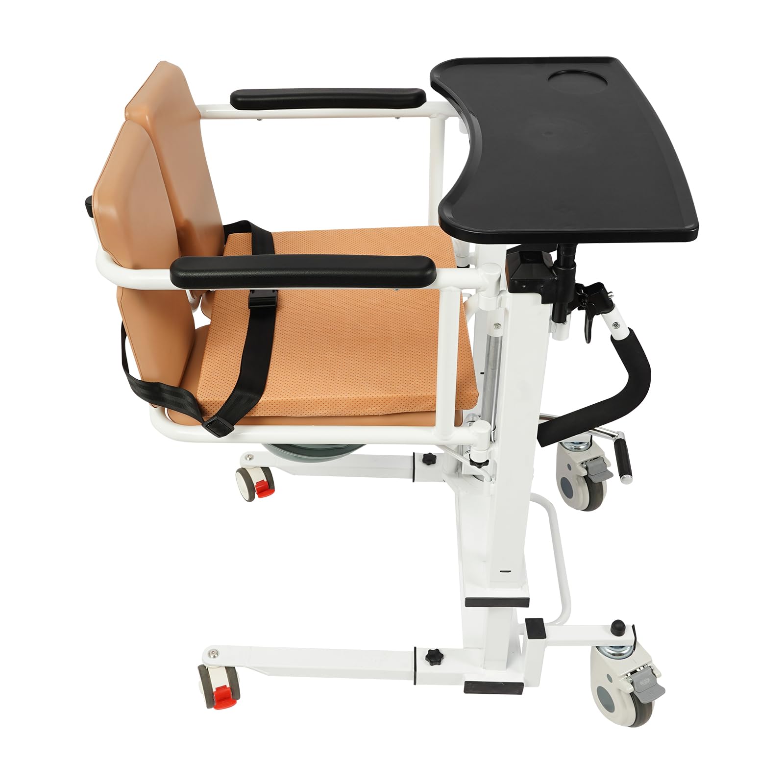 Silla elevadora hidráulica para personas mayores, asiento dividido a 180°, ancho del asiento: 42 cm, hasta 100 kg, capacidad de carga, altura ajustable y plegable, silla de inodoro multifunción con
