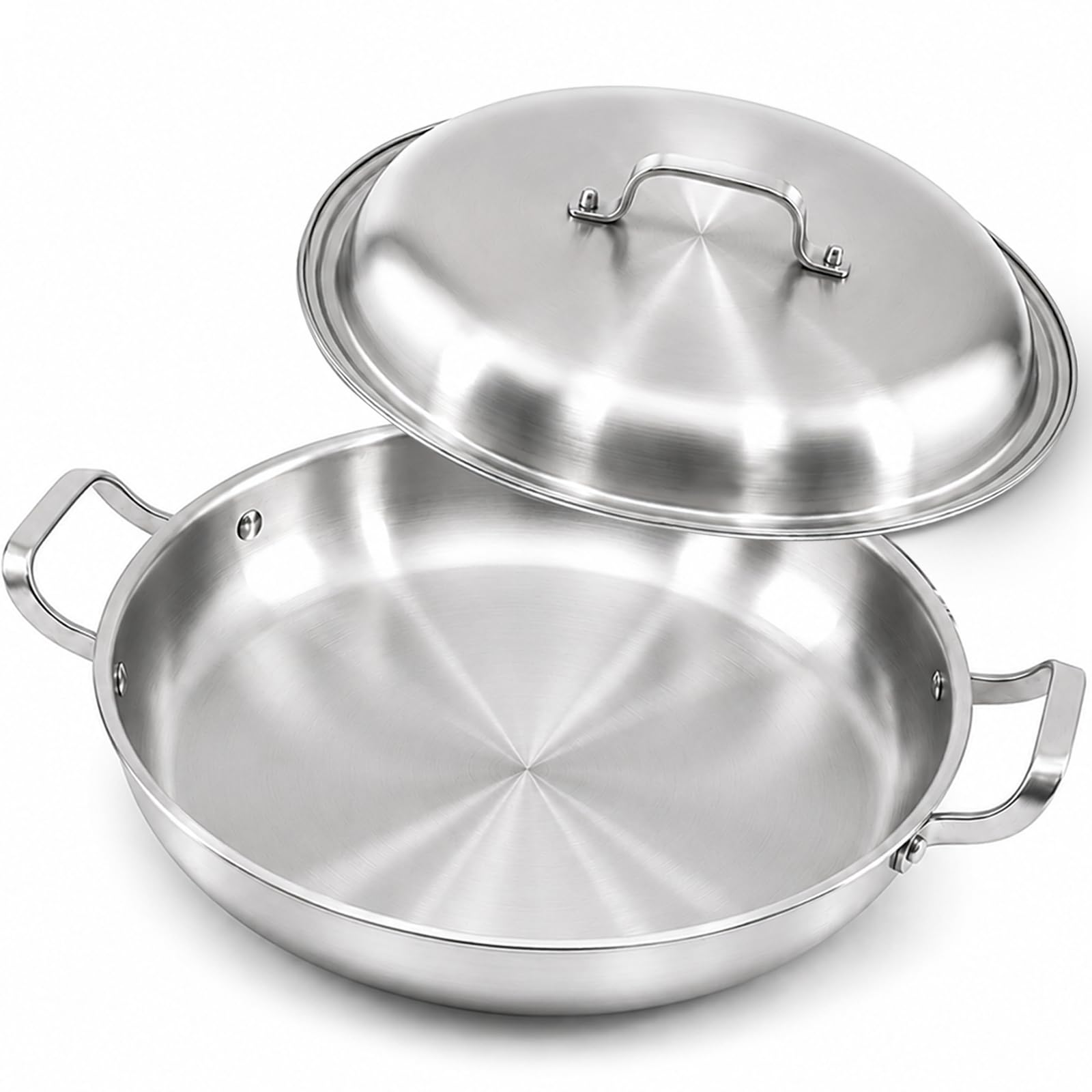 DELARLO 16" Stainless Steel Paella Pan -1