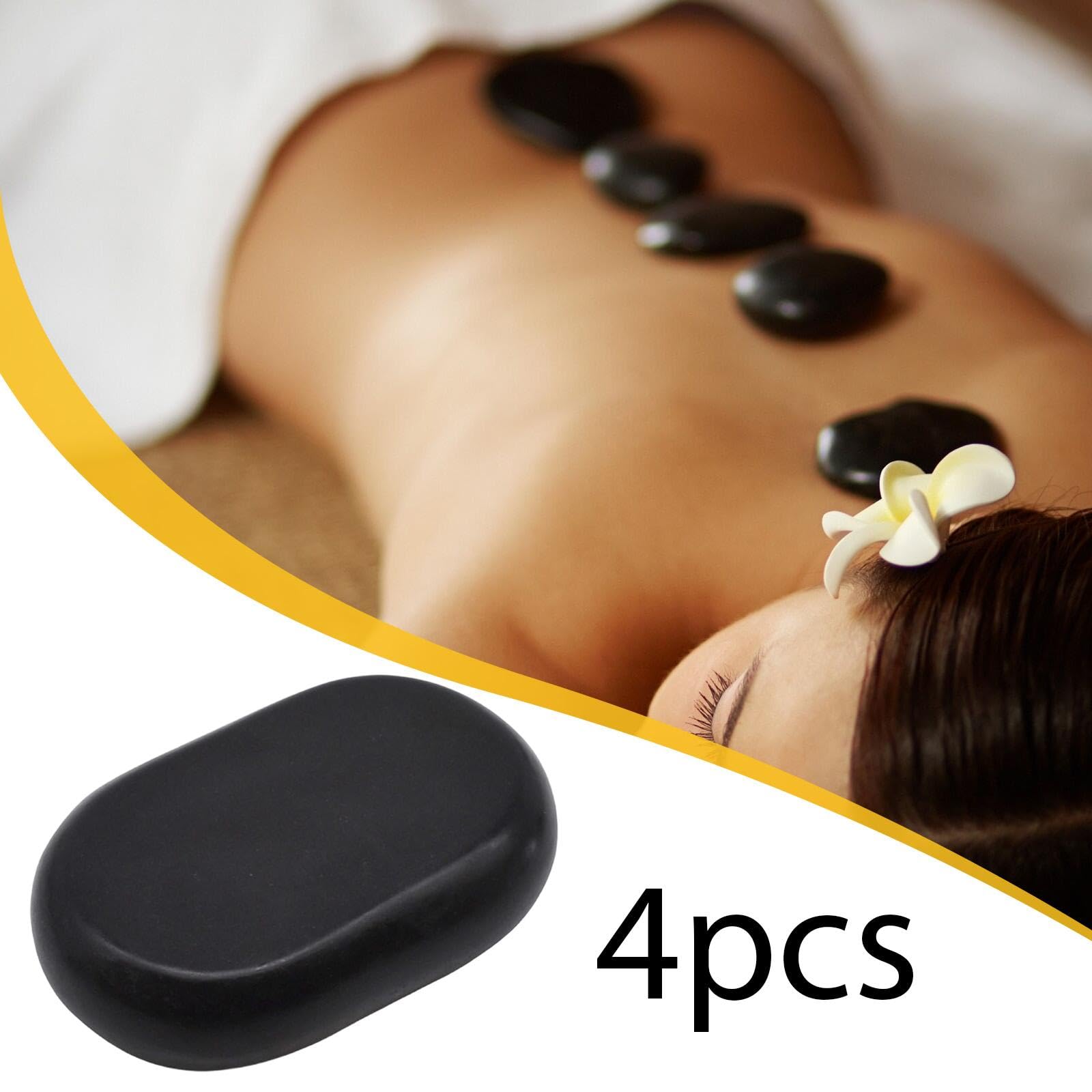 harayaa Juego de calientes para masaje, calentador de versátil, ovalado, profesional para espalda, fácil de usar, relajación, piedras calientes, 11cmx7cm
