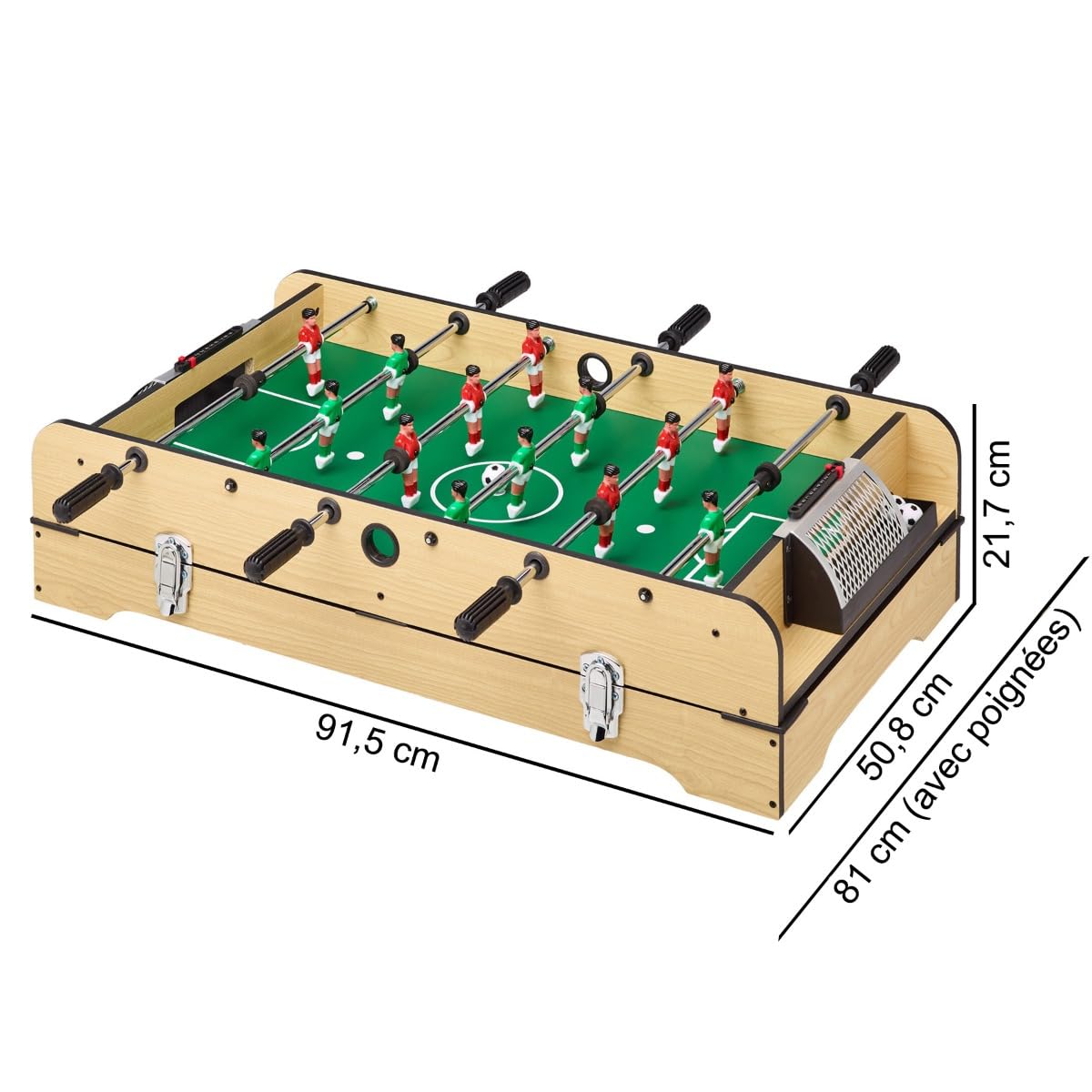 Kangui Table Multi Jeux 4 en 1 - Babyfoot Barres télescopiques - Billard - Ping Pong - Hockey
