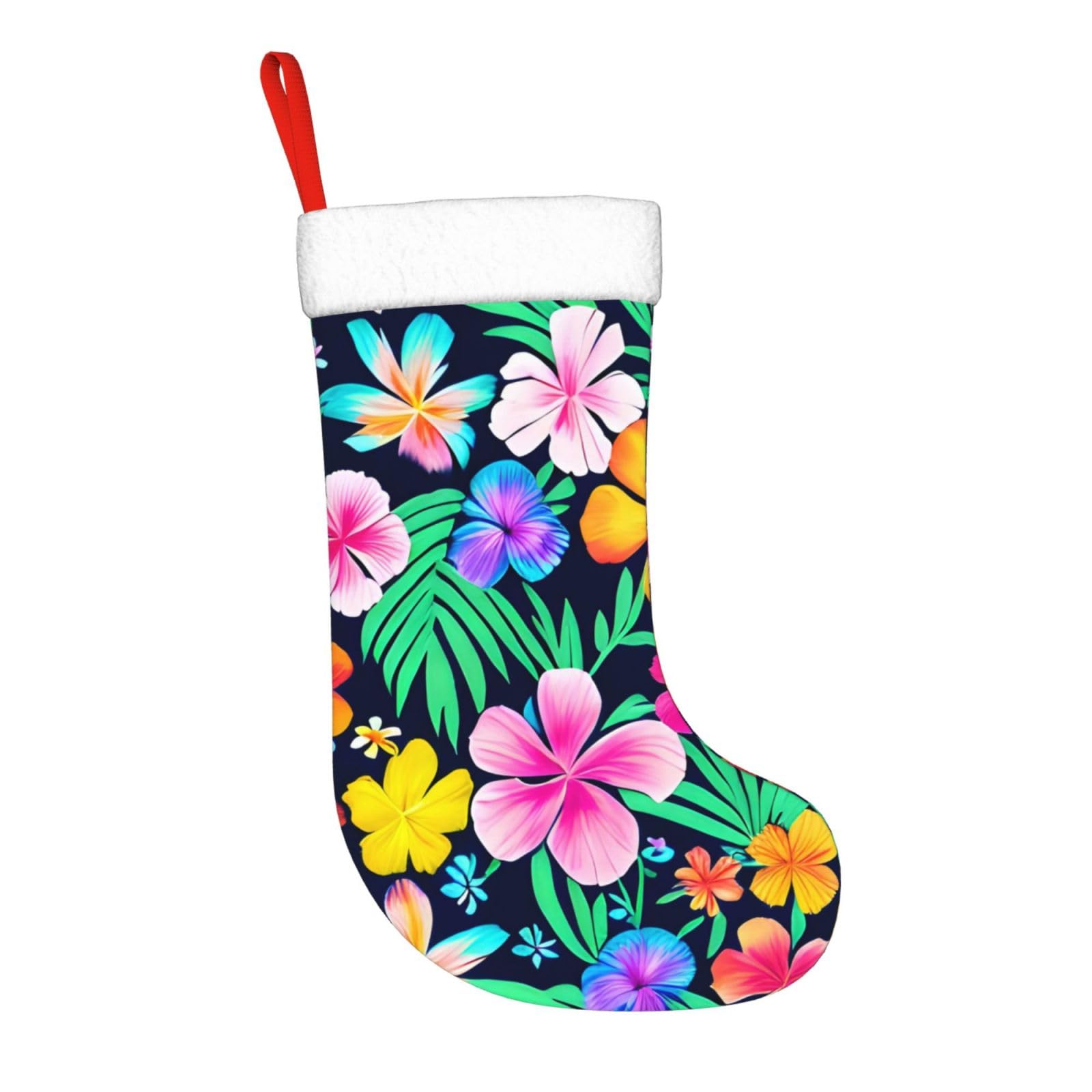 AthuAh Colorful Flowers Christmas Socks, Personalized Christmas Socks, Decorating Socks, Suitable