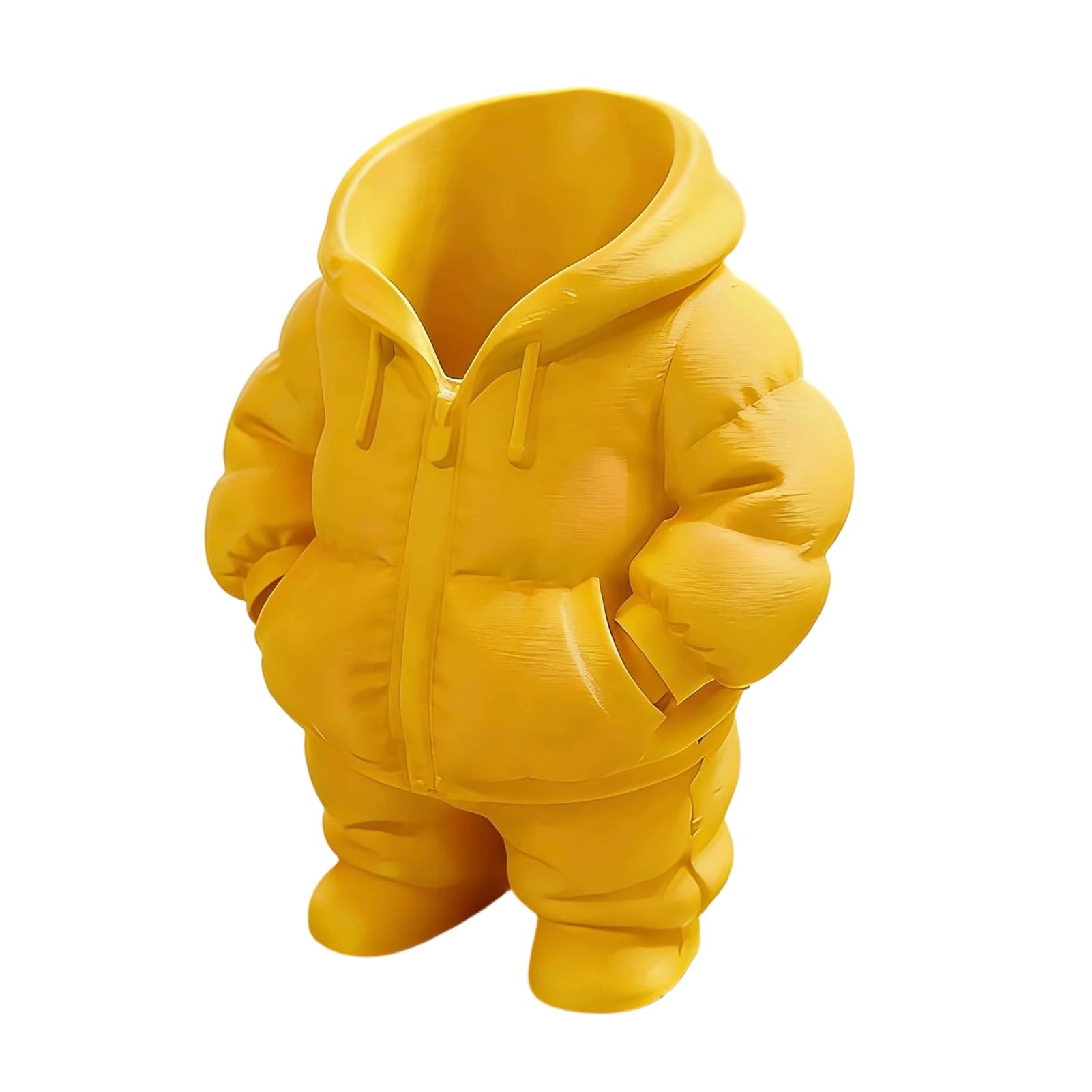Glifora 3D Printed Down Coat Pen Holder - Desk Makeup Brush Organiser, Creative Puffer Jacket Pencil Cup for Office, Teacher and Student Gift