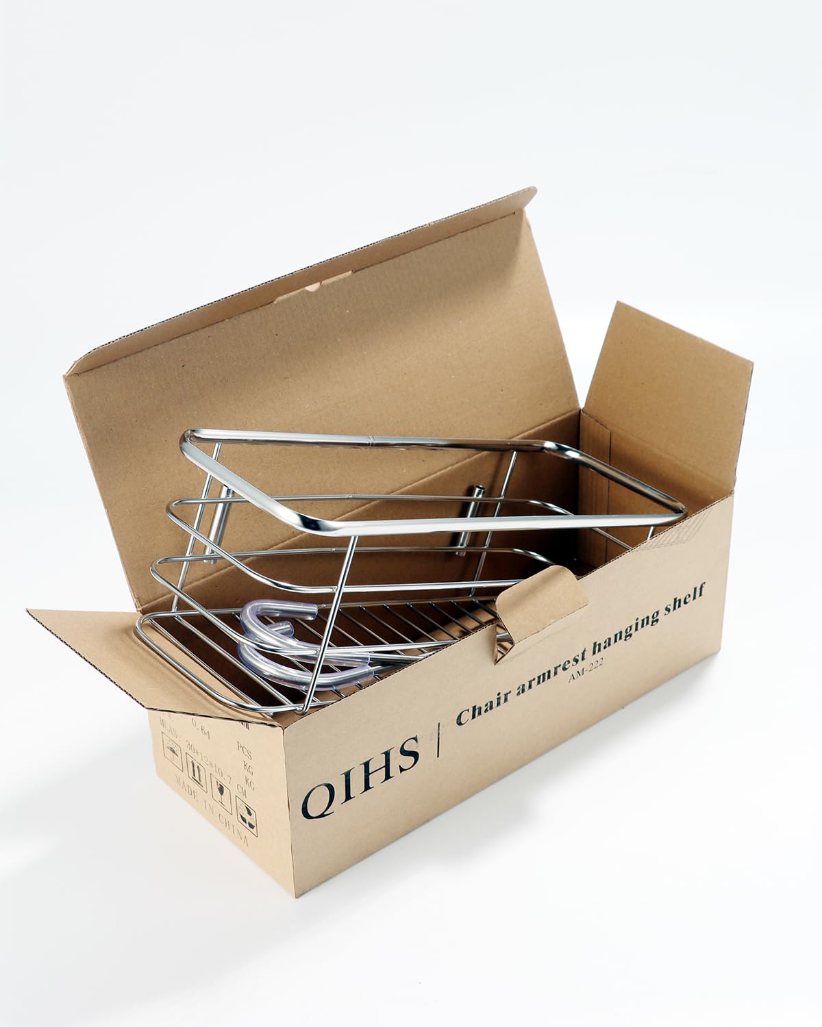 QIHS, Bathroom Shower Organizer, Chair Upper Hanging Shelf, 304 Stainless Steel Seat Storage Shelf for Elderly Disabled Shower Chair Bench with Armrests