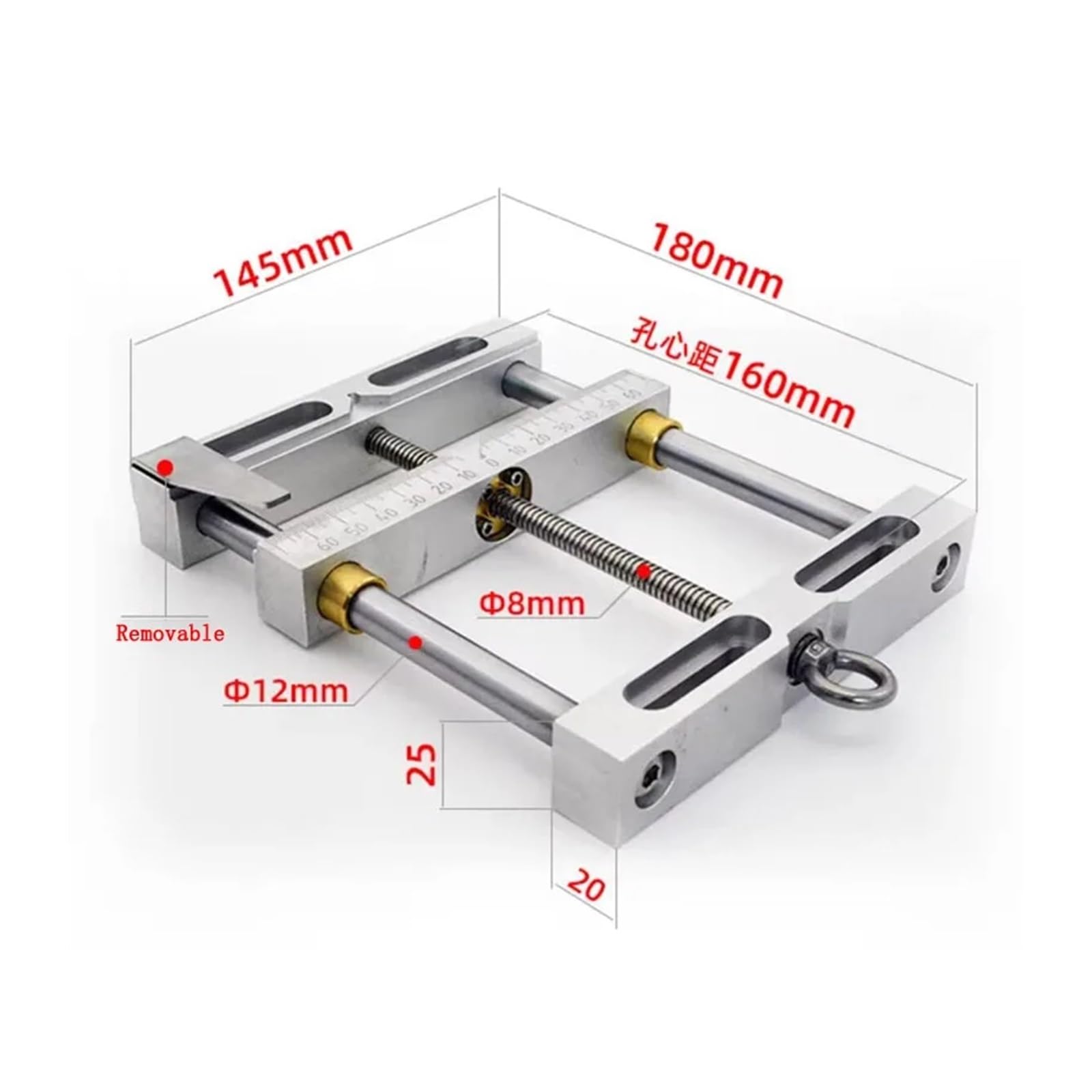 Pinzas planas de aleación de aluminio, tornillo de banco de mandíbula paralela de 4 pulgadas, ancho máximo de sujeción de 110MM for fresadora de grabado CNC, tornillo de banco Eficiencia