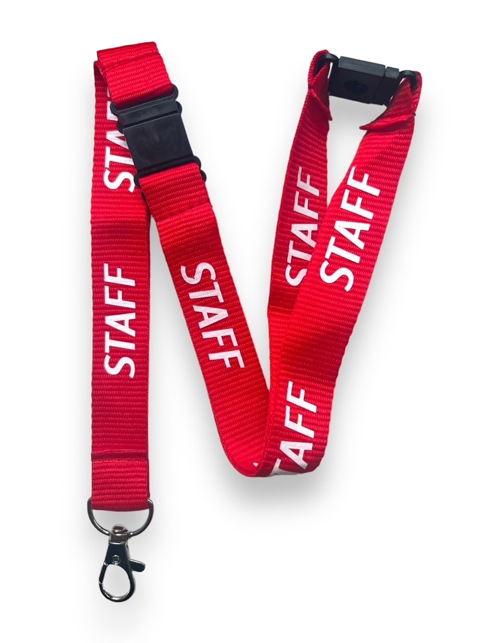 PAC Supplies Global 20mm STAFF Neck Lanyard With 3 Point (Triple) Safety Breakaway (Red, 2) โ image 1