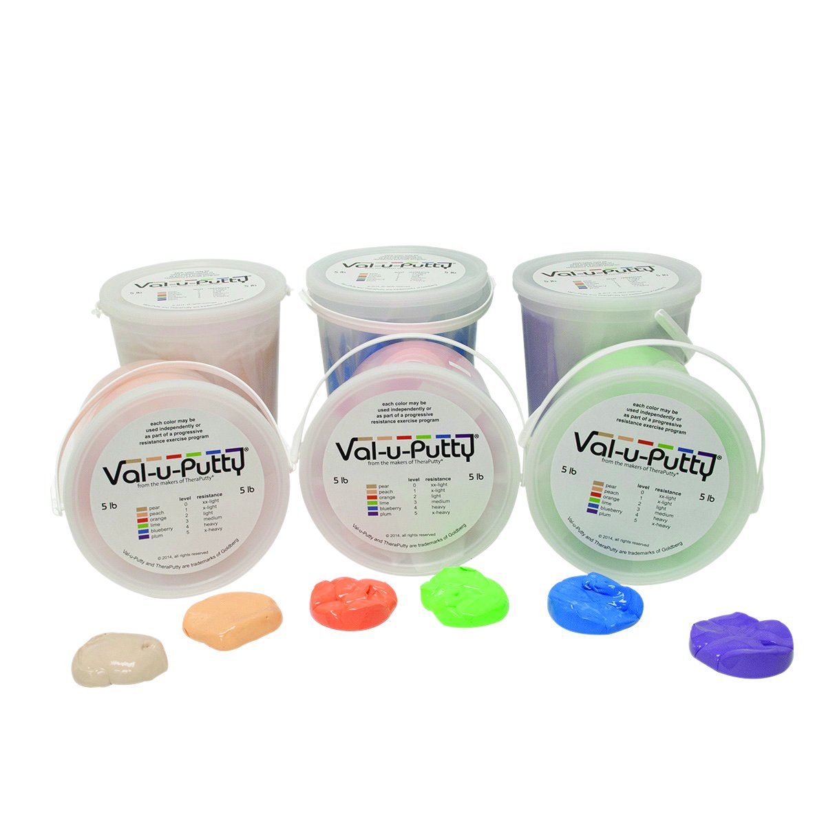 Val-u-Putty Exercise Putty, 5 Pound, Set of 6 (1 ea: pear Through Plum)