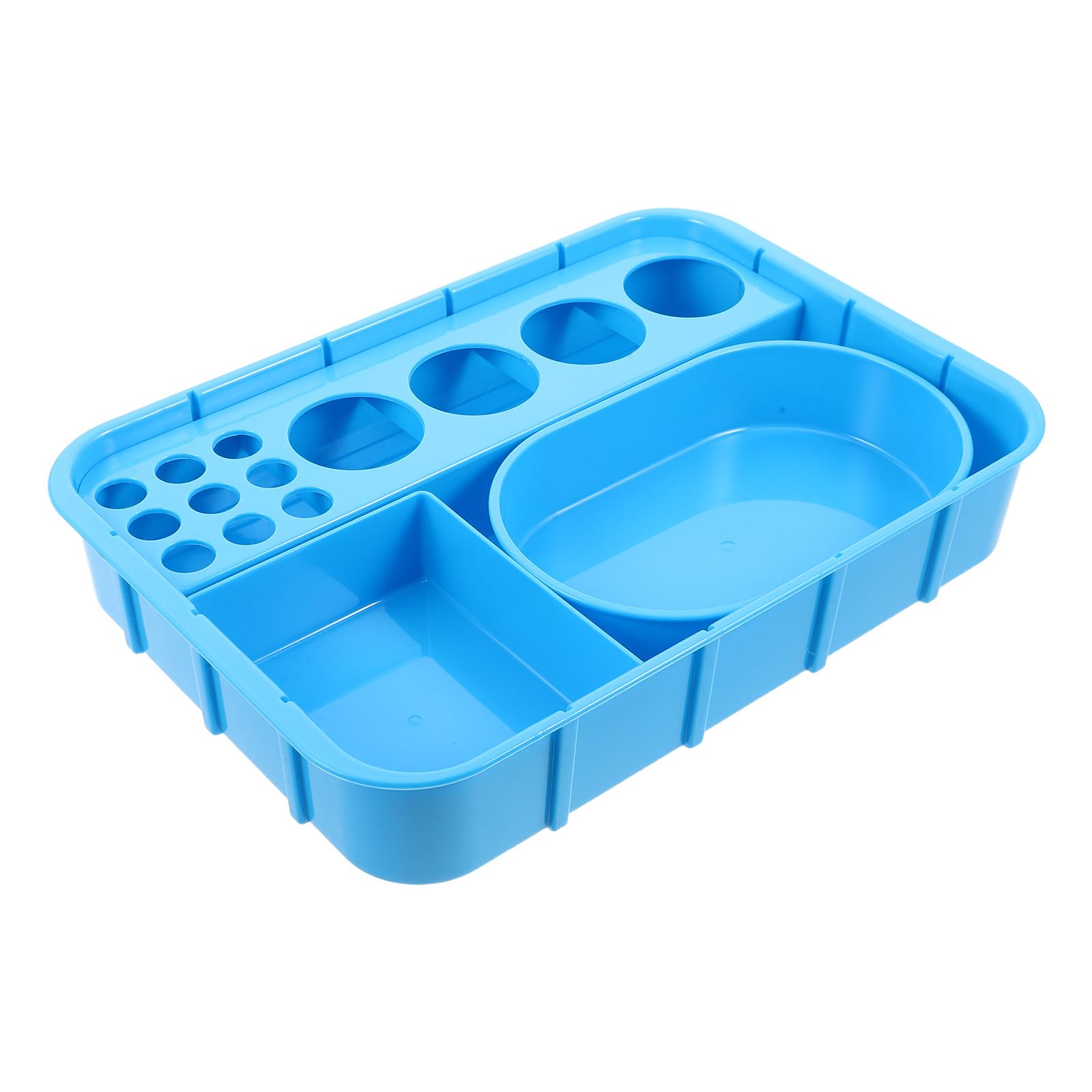 Bandeja Dispensadora de Medicamentos de Plástico Azul Compartimentos Integrados para Hospitales y Estaciones, Soporte para Apilamiento Vertical y Organización